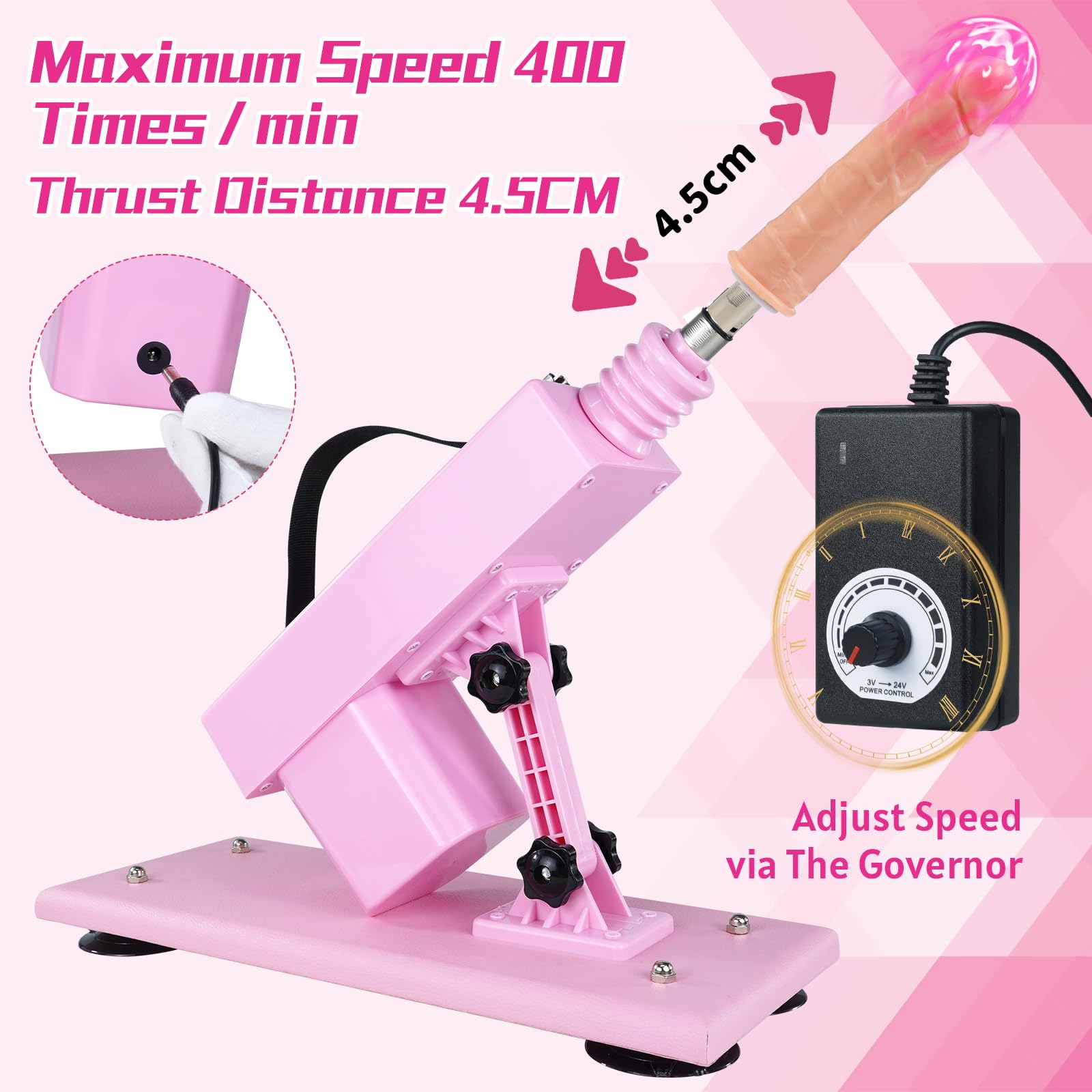 Automatic Thrusting Sex Machine for Women - Powerful Adult Toy with 3 XLR Attachments & Suction Cup Base - Perfect for Solo Play, Couples, and BDSM Scenes