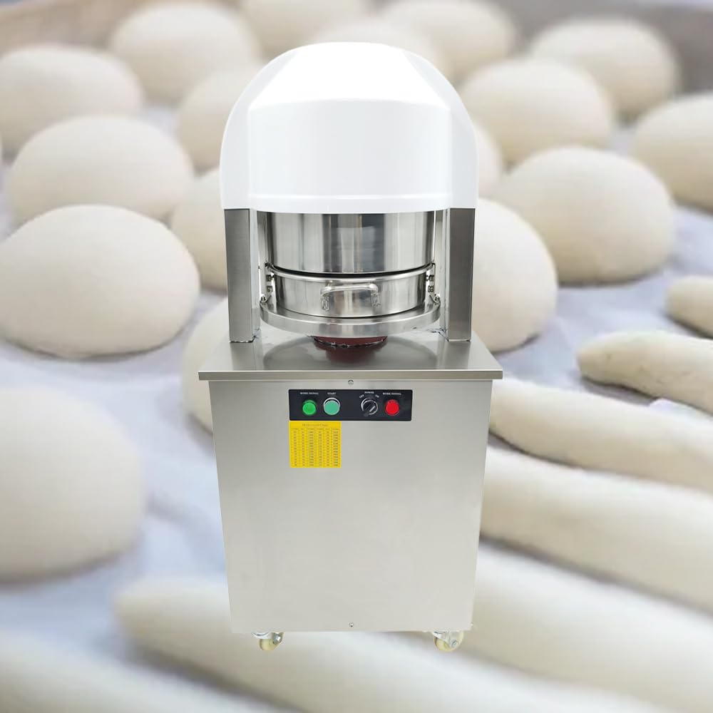 Automatic Dough Divider Cutter Machine - 20Pcs Stainless Steel Dough Cutting Tool for Bread, Pastry & Fillings (30g-155g) with 2 Plates - 110V Commercial Bakery Equipment for Restaurants, Bakeries & Home Baking