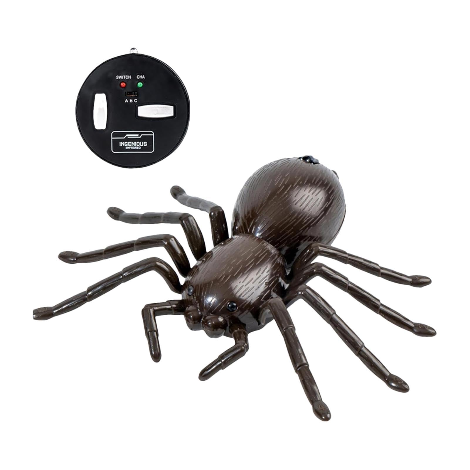 Realistic Remote Control Spider Toy with Glowing LED Lights - Halloween Prank Toy for Kids, Moving Legs & Scary Effects - Perfect for Halloween Parties, Pranks, Jokes & Scary Decorations (1pc)