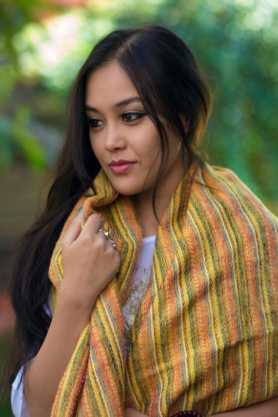 Hand Woven Yellow Striped Scarf - Soft Lightweight Fashion Accessory for Women & Men - Perfect for Winter, Fall, and Everyday Outfits