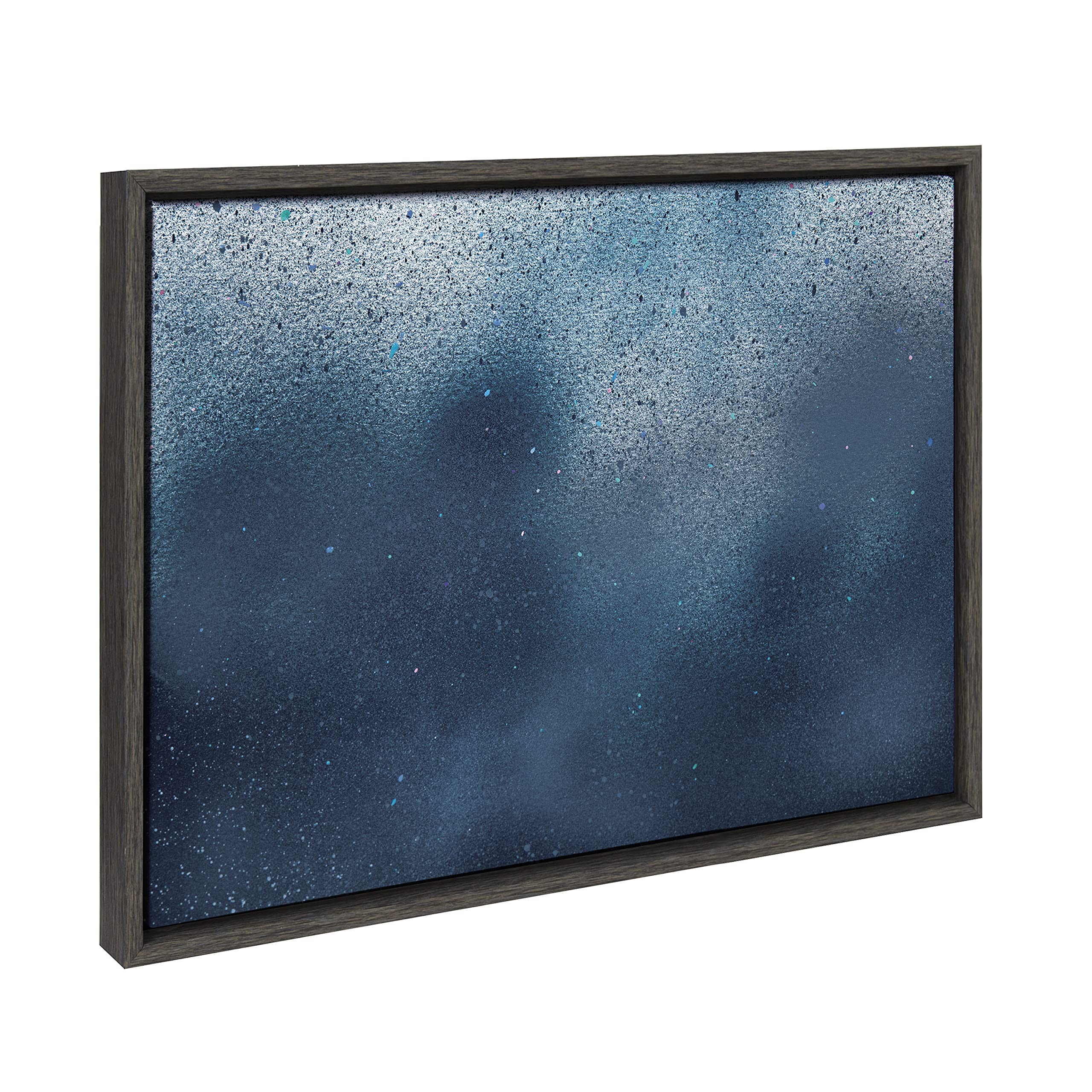 Jeff in Space Framed Canvas Wall Art - 18x24 Gray Abstract Print by Kate & Laurel x Mentoring Positives | Modern Home & Office Decor for Living Room, Bedroom, or Workspace