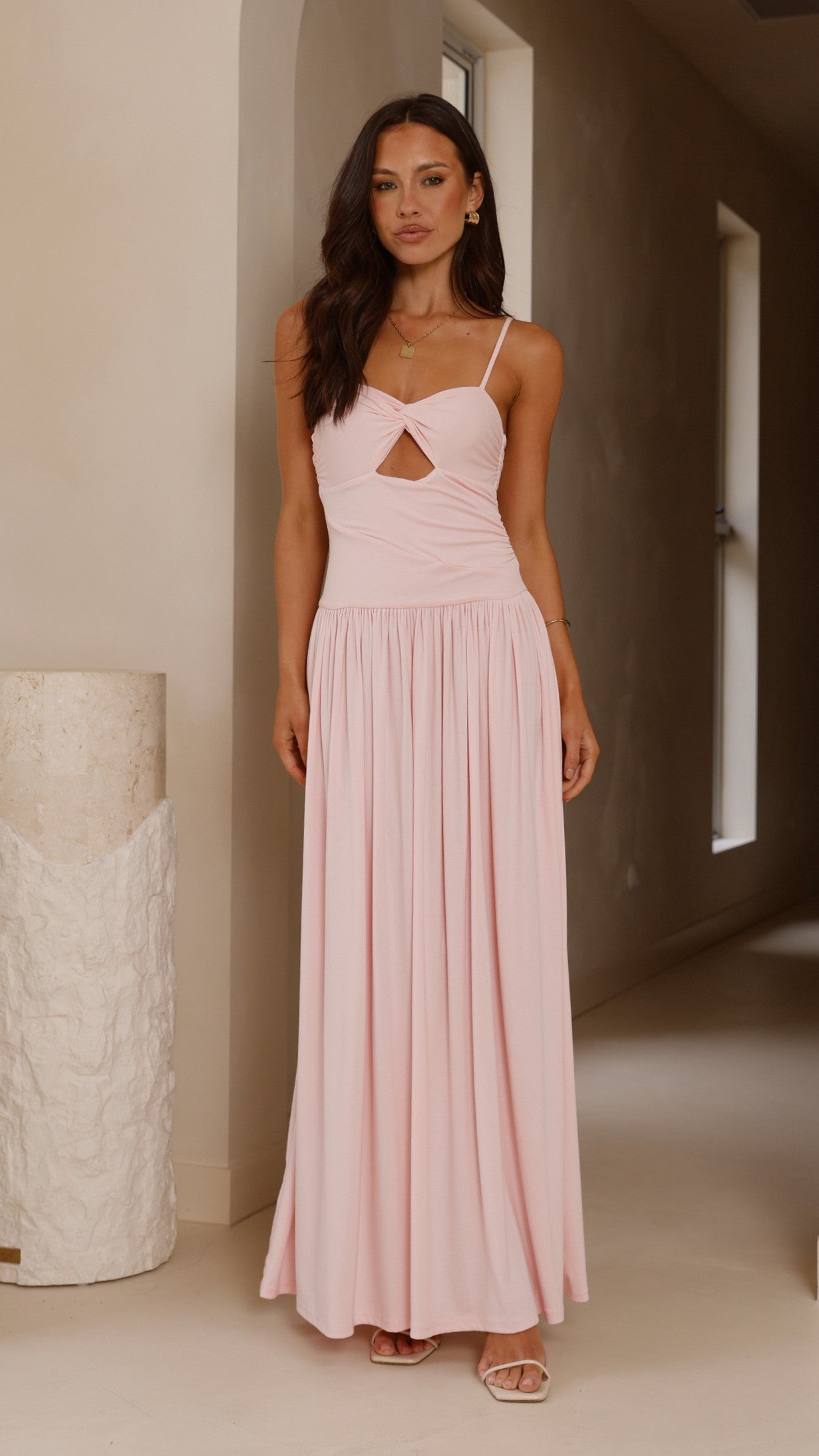 Libertine Maxi Dress for Women - Light Pink Flowy Long Dress | Perfect for Summer, Beach, Weddings & Special Occasions