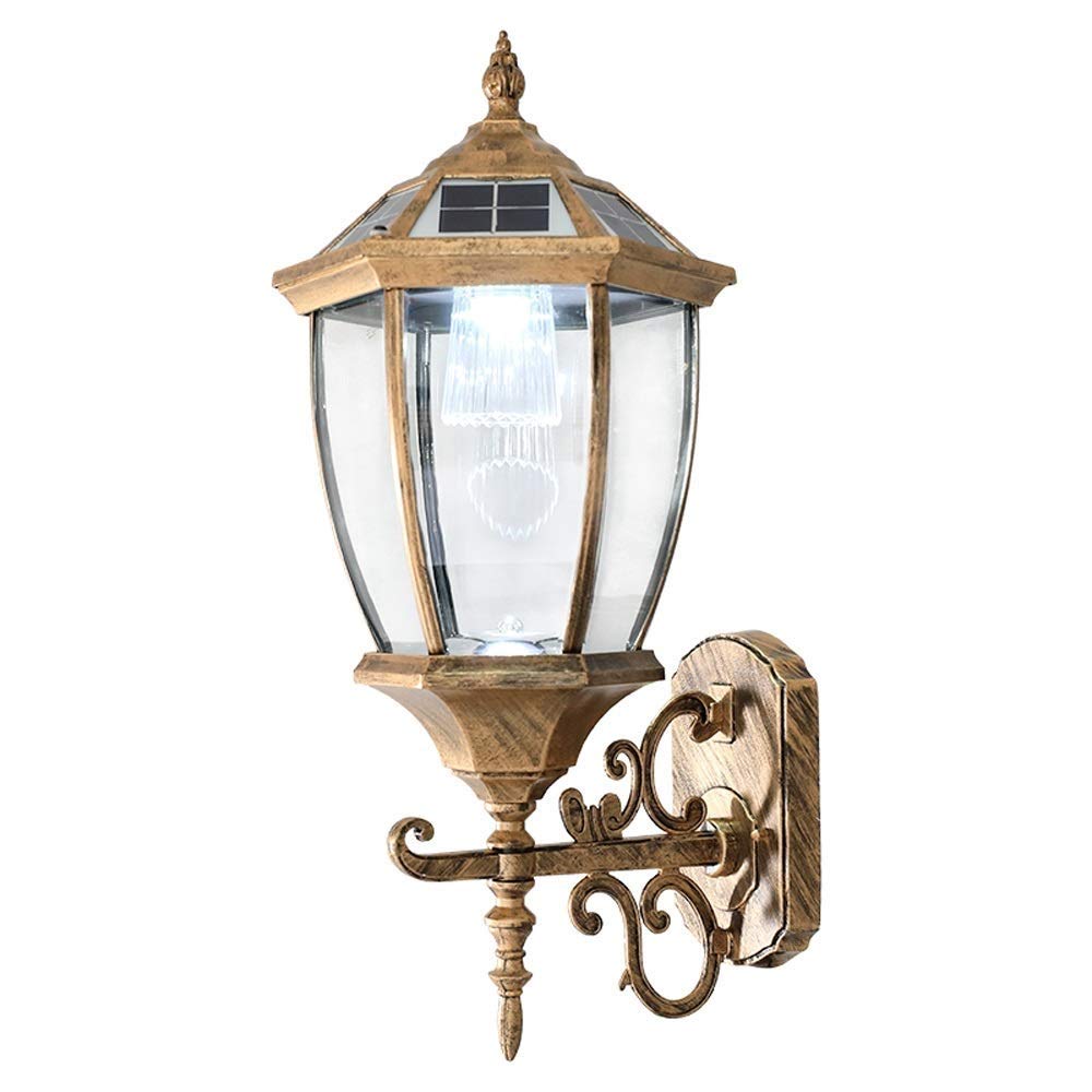 Vintage Solar Wall Light - Waterproof Outdoor LED Lantern with Anti-Rust Metal Finish for Balcony, Garden, Patio & Villa Decor | Energy-Efficient Reading Light for Cozy Evenings