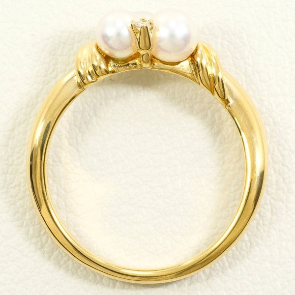 18K Yellow Gold Pearl Diamond Ring for Women - Elegant Bridal Jewelry, Wedding Engagement Gift, Anniversary Present - Perfect for Special Occasions & Everyday Luxury