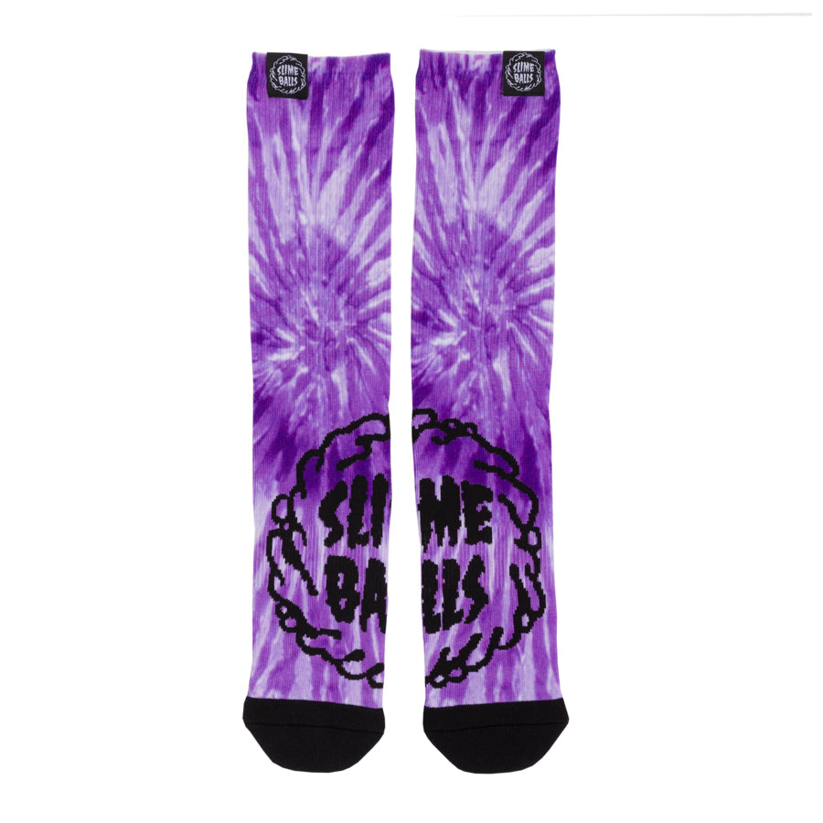 Santa Cruz Mono Splat Slime Balls Men's Crew Socks - Purple | Comfortable Cotton Socks for Skateboarding, Casual Wear & Everyday Use