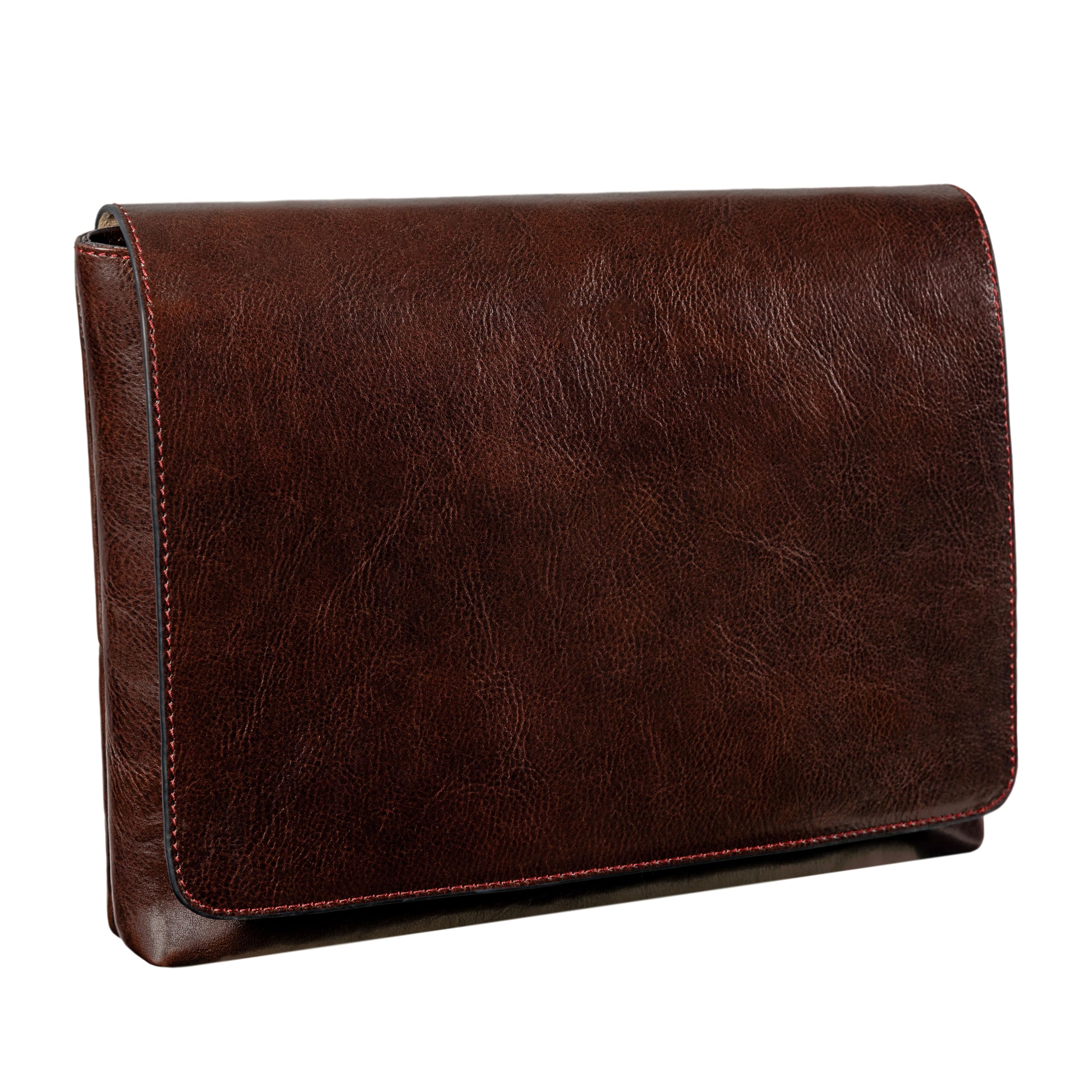 Premium Full Grain Leather Messenger Bag for Men - Durable Crossbody Shoulder Bag with Tablet Pocket - Perfect for Work, Travel & Daily Commute