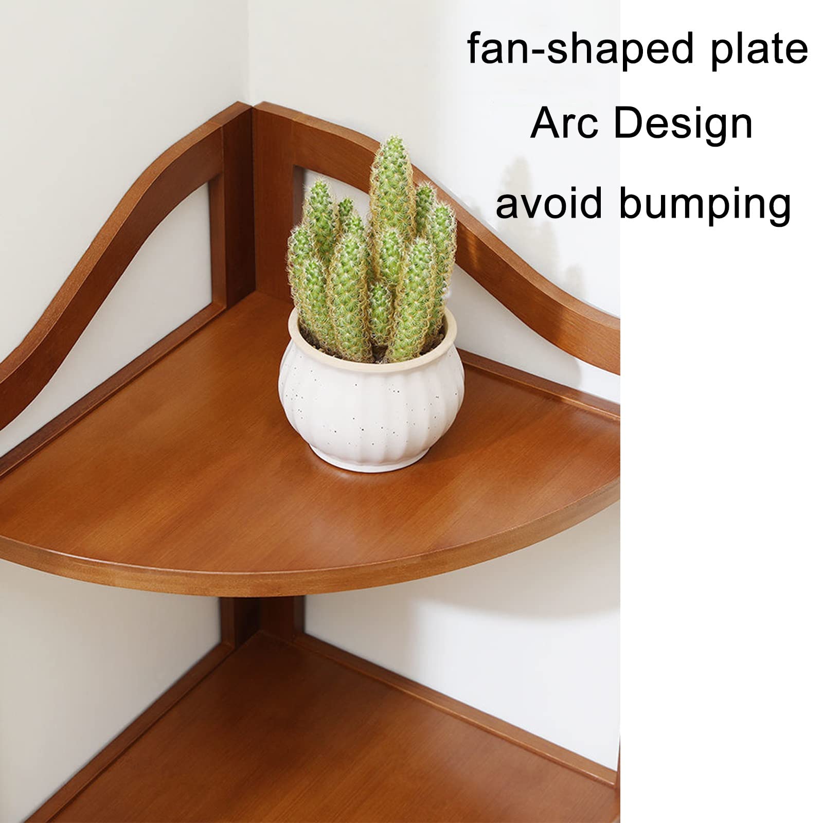 5-Tier Bamboo Corner Bookshelf - Multipurpose Flower Shelf & Display Rack for Plants, Kitchen, Living Room, Office | Space-Saving Organizer for Home Decor (Brown) | Perfect for Small Spaces & Corner Plant Displays
