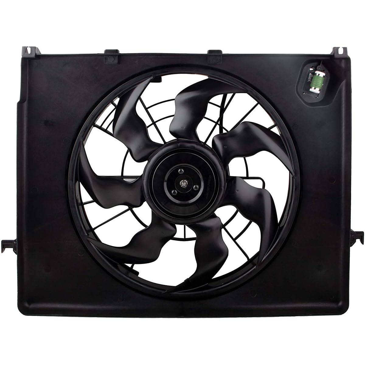 621-477 Engine Radiator Cooling Fan with Resistor & Shroud Assembly for Hyundai Sonata 2011-2013, Kia Optima 2012-2013 2.4L L4 - KI3115136 253803R170 253803R610 - Perfect for Engine Overheating Prevention & Cooling System Repair