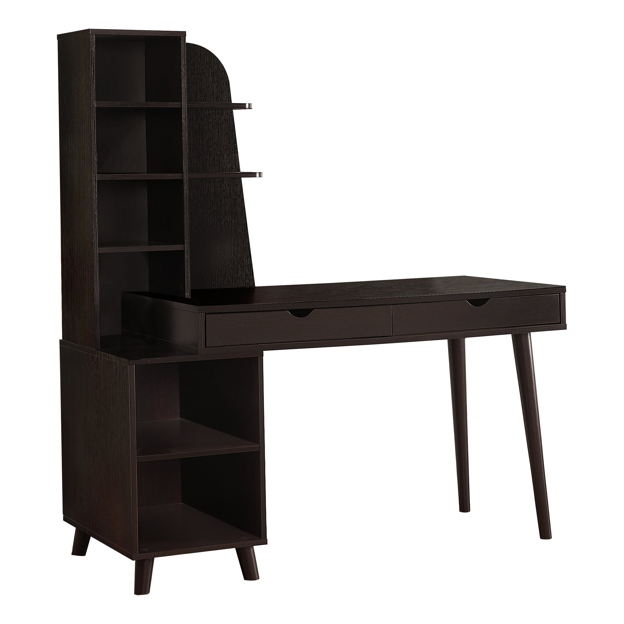 55L Office Series Espresso Bookcase - Stylish Storage Solution for Home & Office Workspaces