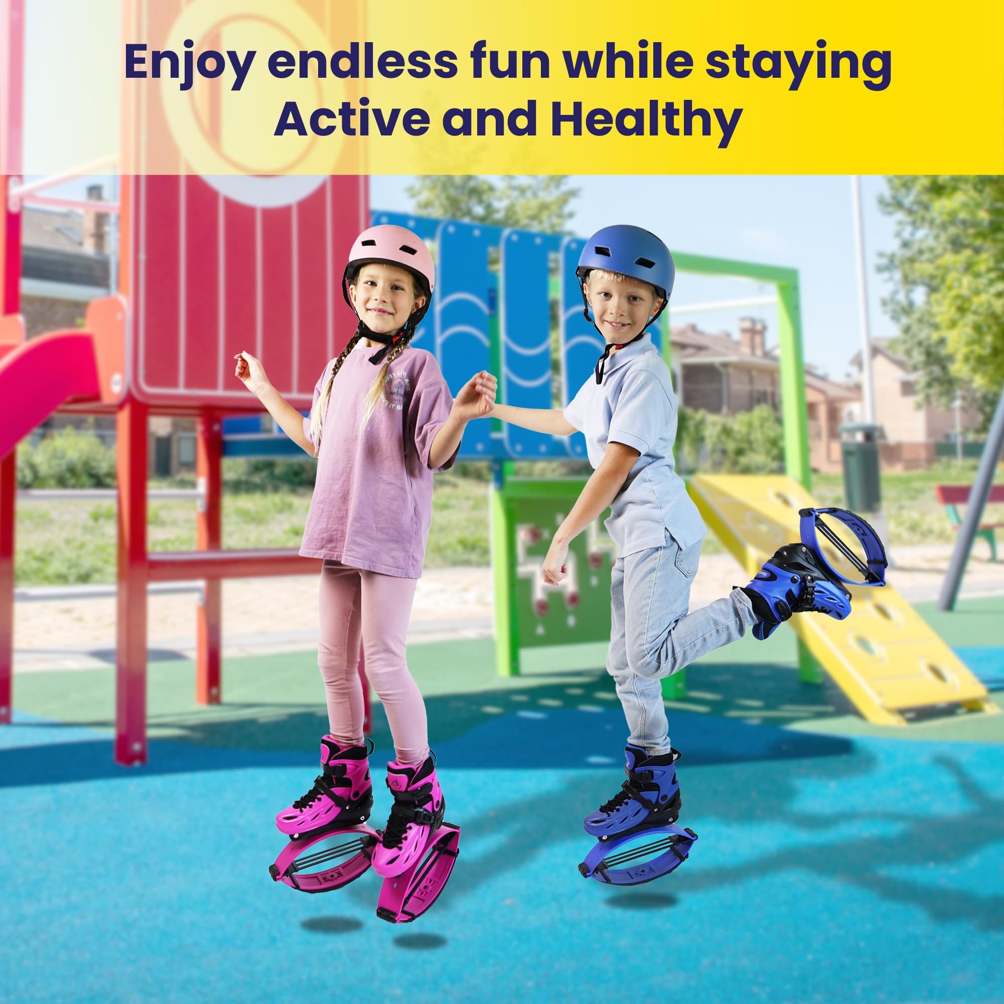 Premium Kids Bounce Jumping Shoes - Adjustable Moon Shoes for Safe Exercise & Fun | Kangaroo Jumping Shoes for Outdoor Play, Trampoline Parks & Fitness Activities