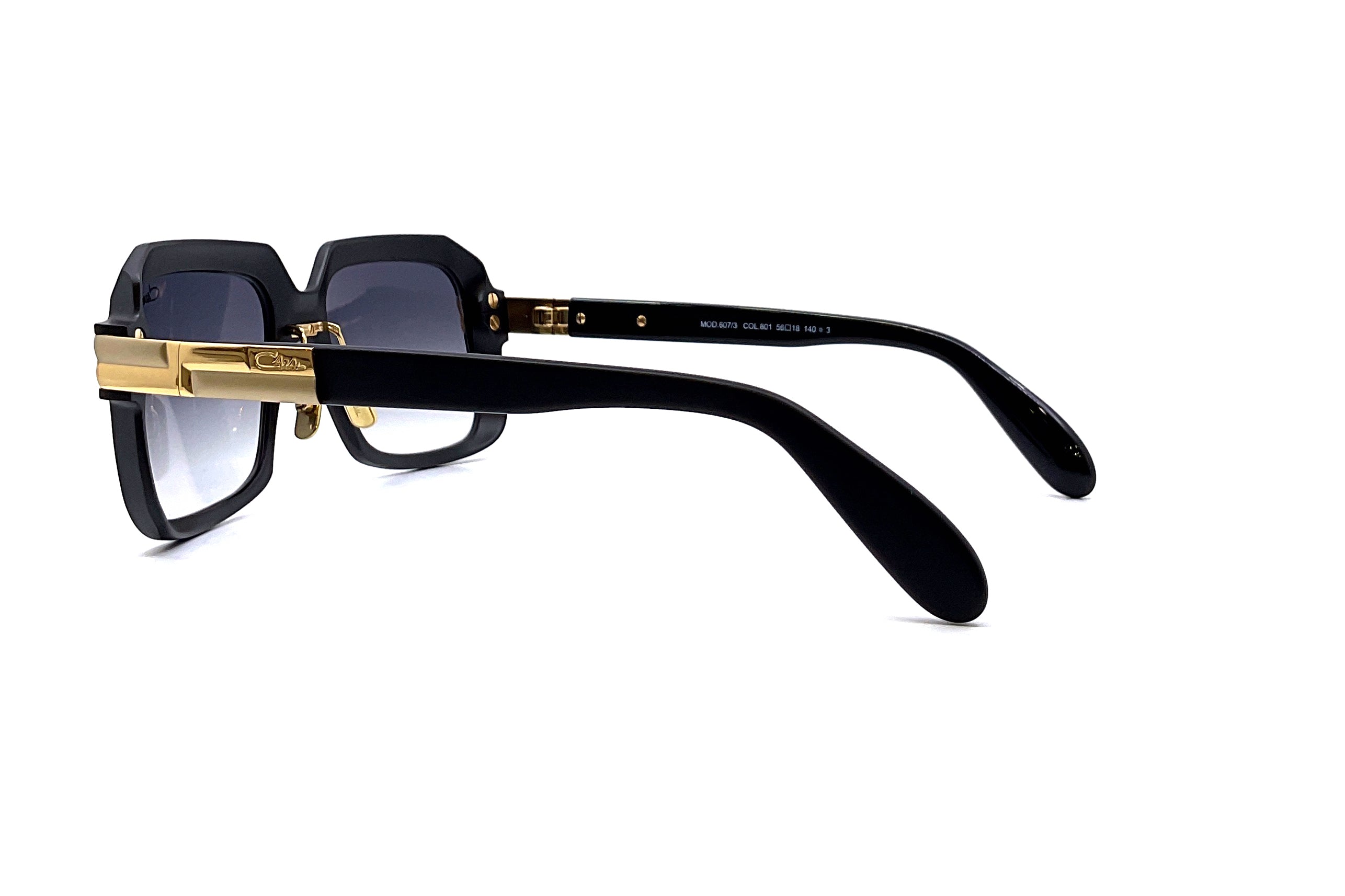 Cazal 607/3 ALU Sunglasses - Black/Gold Frame with UV Protection - Perfect for Outdoor Sports, Driving & Fashion Accessories