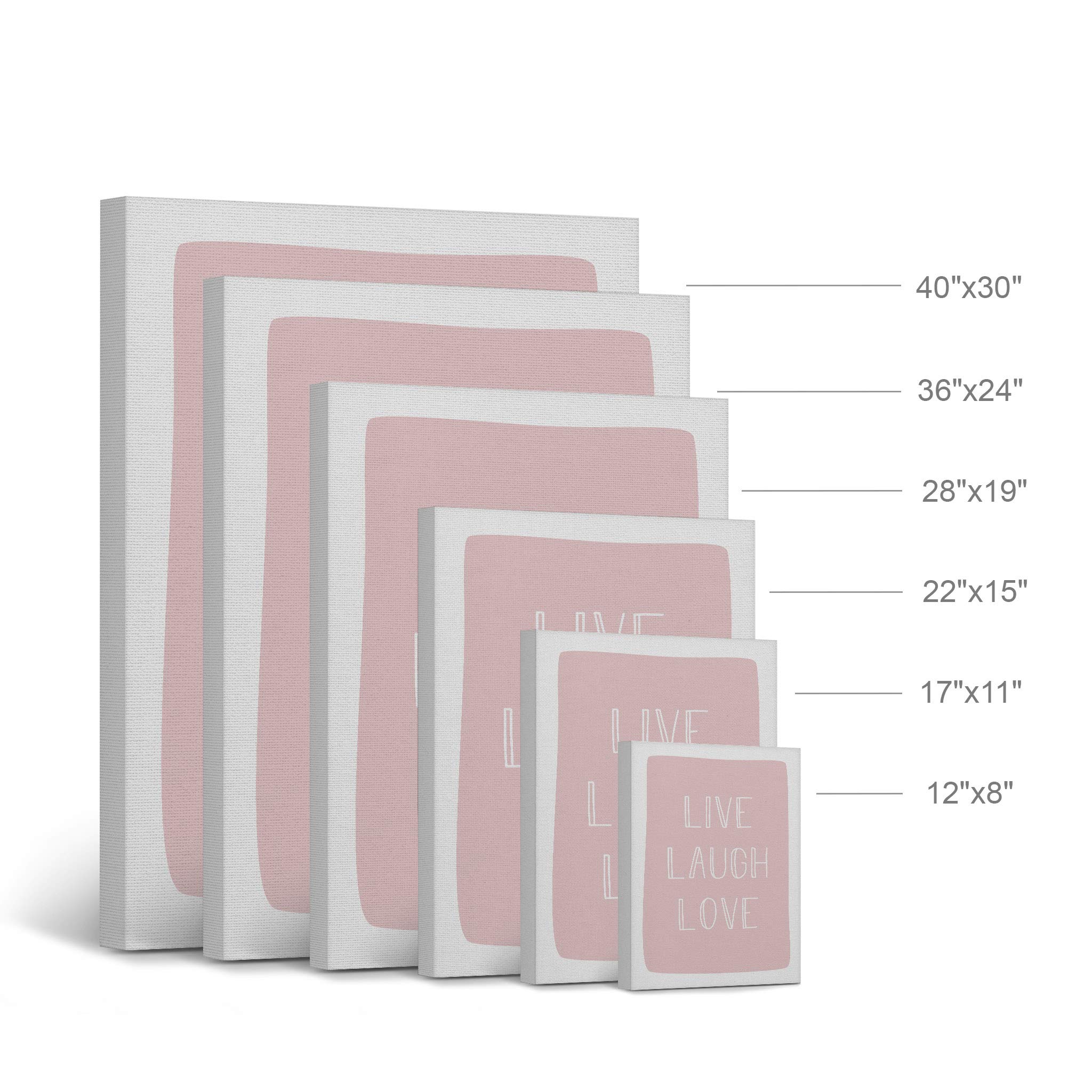 Live Laugh Love Pink Canvas Wall Art - 12x8 Inch Ready to Hang Nursery Decor, Kids Room Decor & Baby Room Decoration - Smile Art Design Made in USA | Perfect for Bedroom, Playroom & Gift Giving