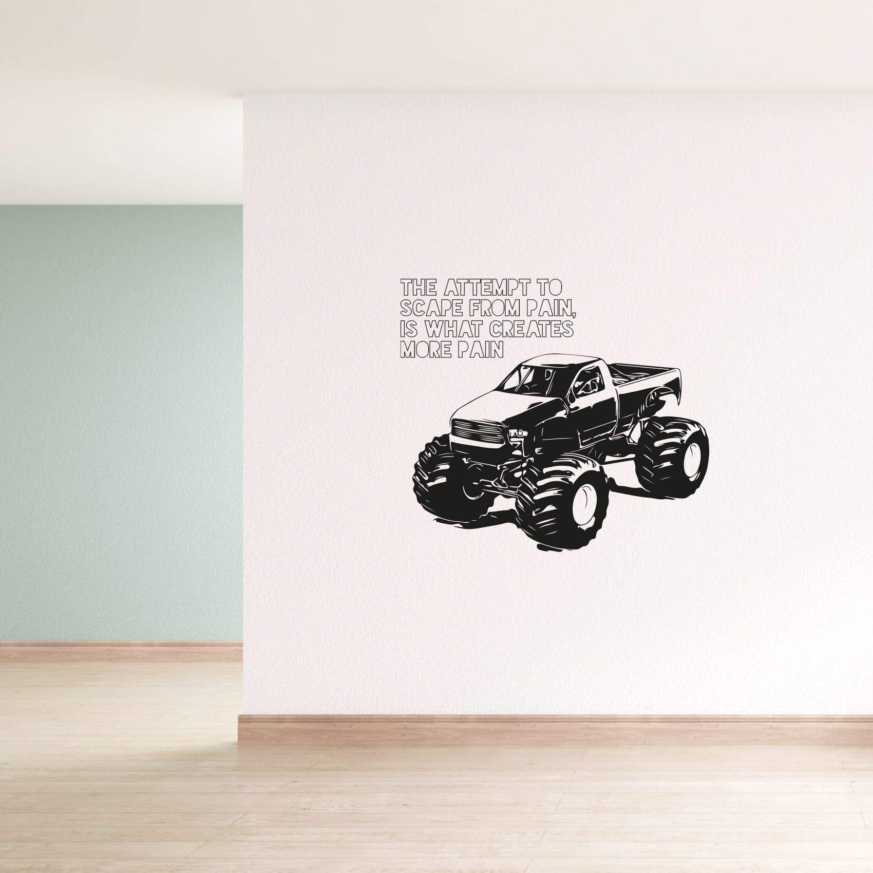 Monster Truck Wall Decal - 30x30 Inch Vinyl Sticker for Kids Room, Nursery & Home Decor - Fun Art Quote for Boys & Girls - Perfect for Bedroom, Kindergarten & Playroom
