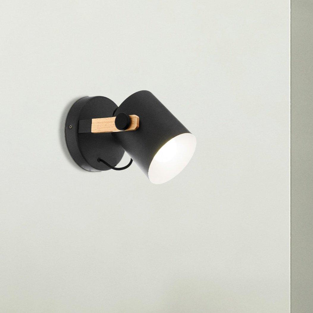 Eglo Hornwood Black Pivoting Wall Light - Adjustable Outdoor/Indoor Wall Sconce for Porch, Patio, Hallway & Bedroom Lighting