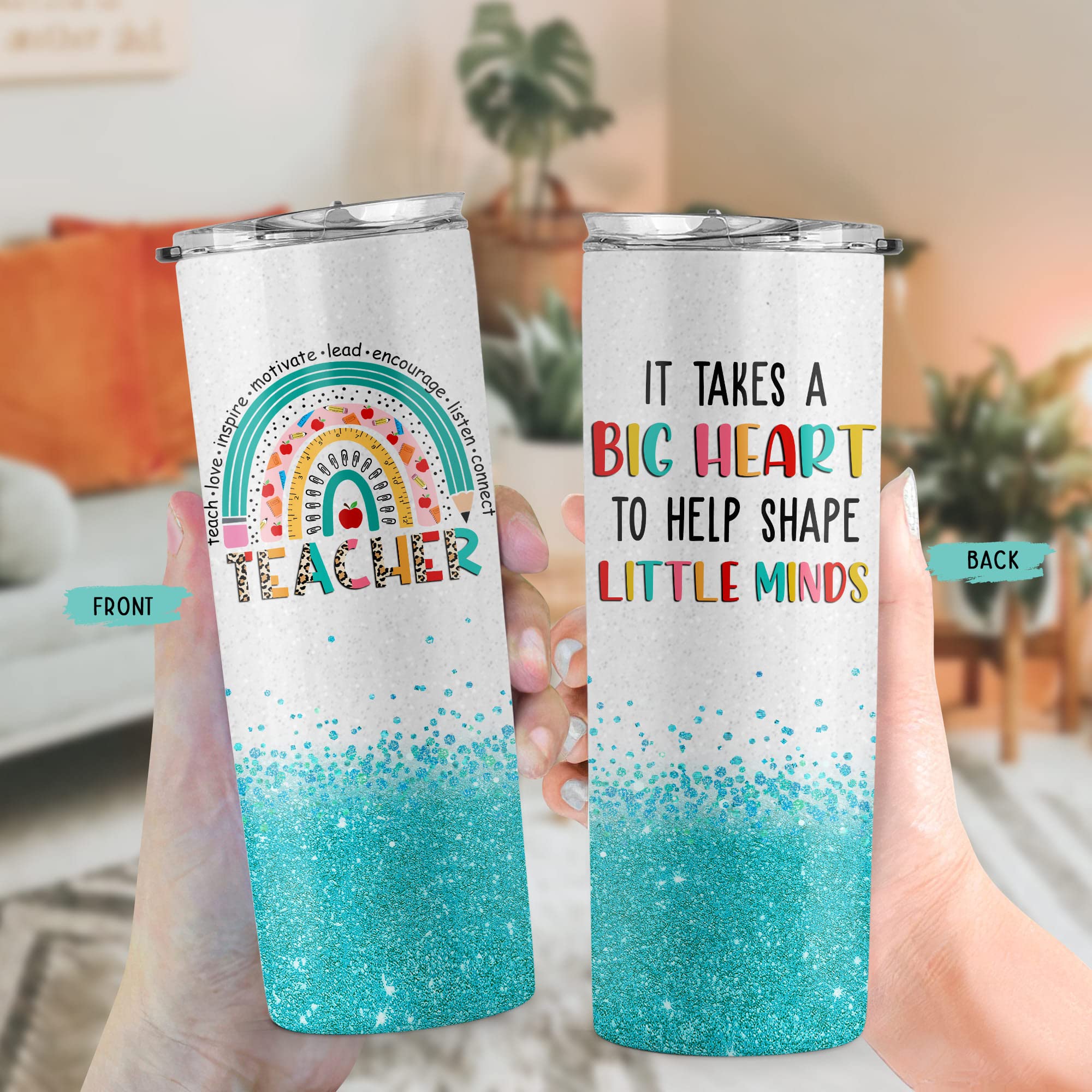 20oz Skinny Stainless Steel Tumbler - Perfect Teacher Gift for Women, Birthday & Retirement - Ideal for School & Daycare Use