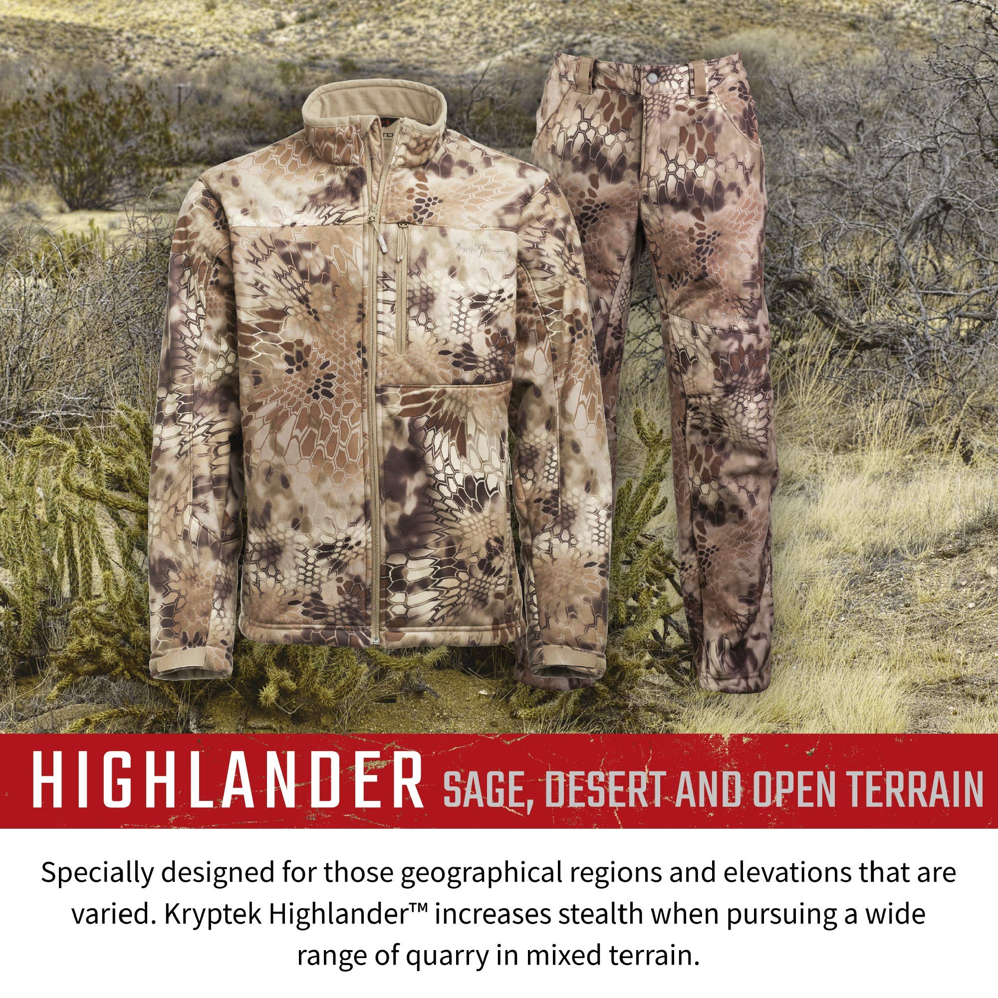 Kryptek Njord Men's Hunting Jacket - Windproof Camouflage Soft Shell Jacket for Outdoor Hunting, Hiking & Camping