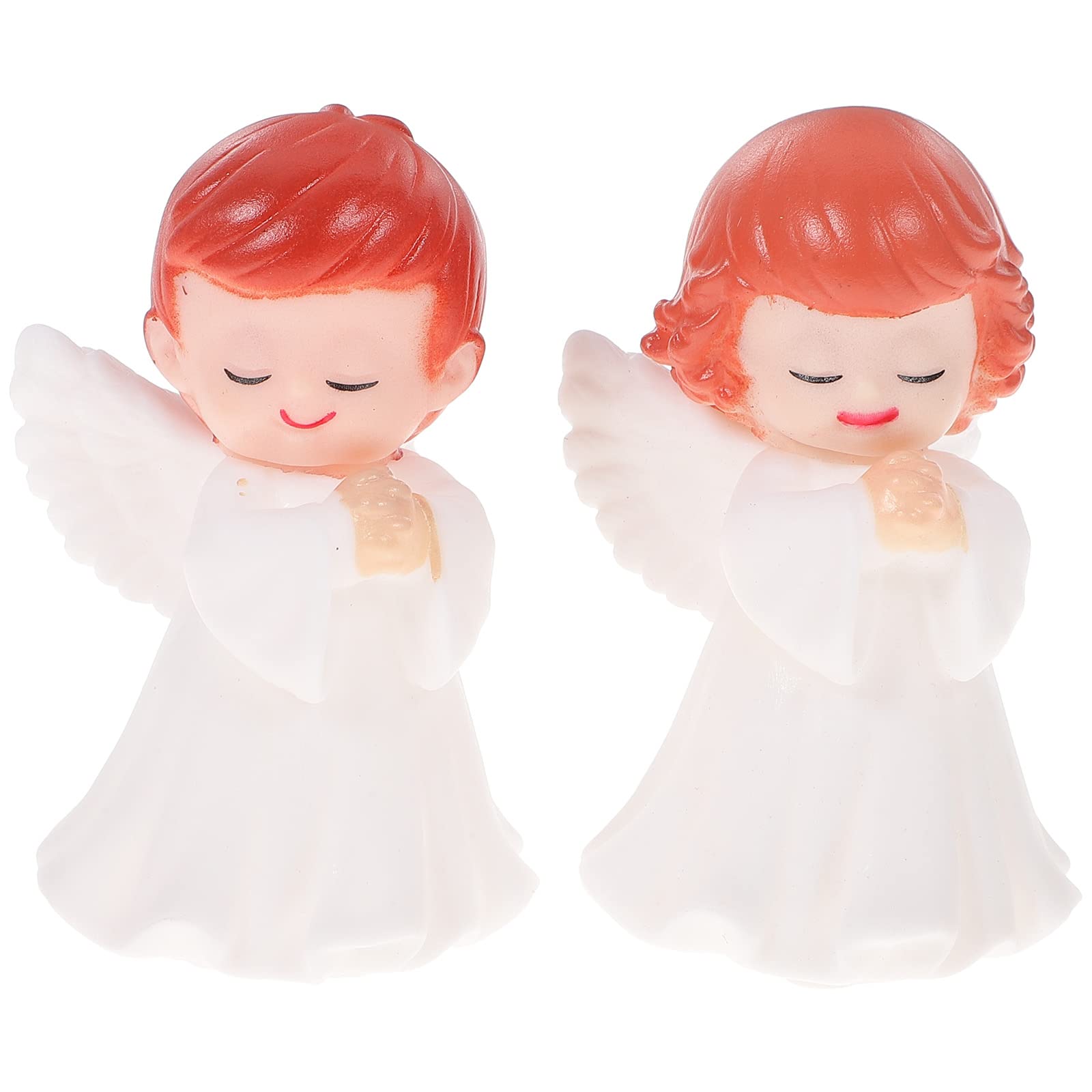 NUOBESTY Resin Angel Cake Toppers - Boy & Girl Figurine Statues for Birthday & Wedding Decor (2-Piece Set) | Elegant Cake & Table Decoration for Parties, Baby Showers & Anniversaries