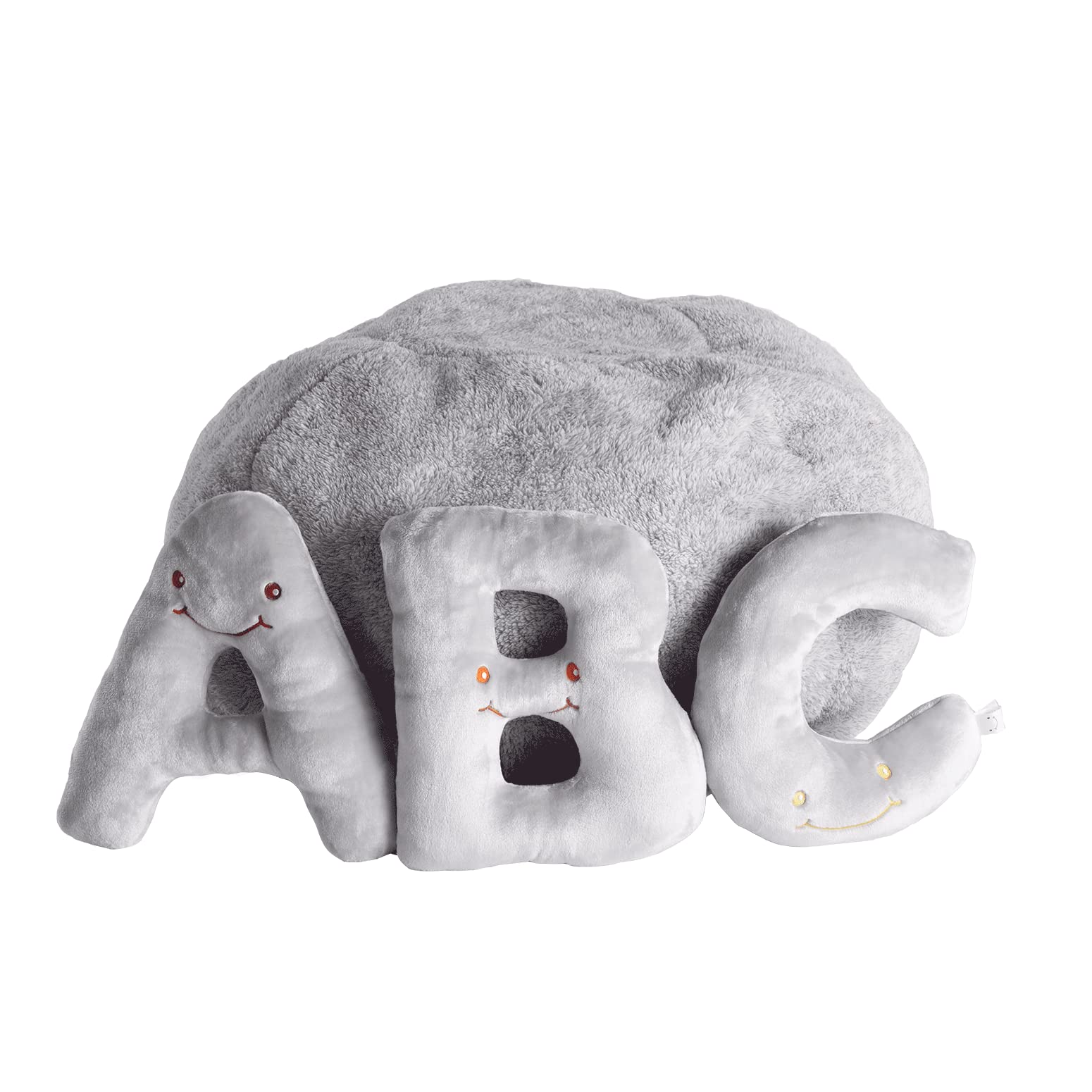 Educational Alphabet Plush Toys - 26 Piece Dove Grey ABC Letters Set with Storage Bag, Large 11