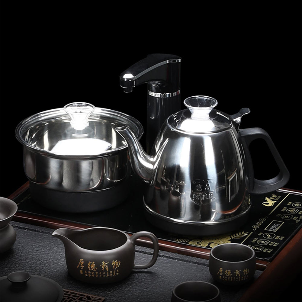Premium Purple Clay Automatic Gongfu Tea Set - Traditional Chinese Ceramic Tea Brewing Kit for Home & Office Use