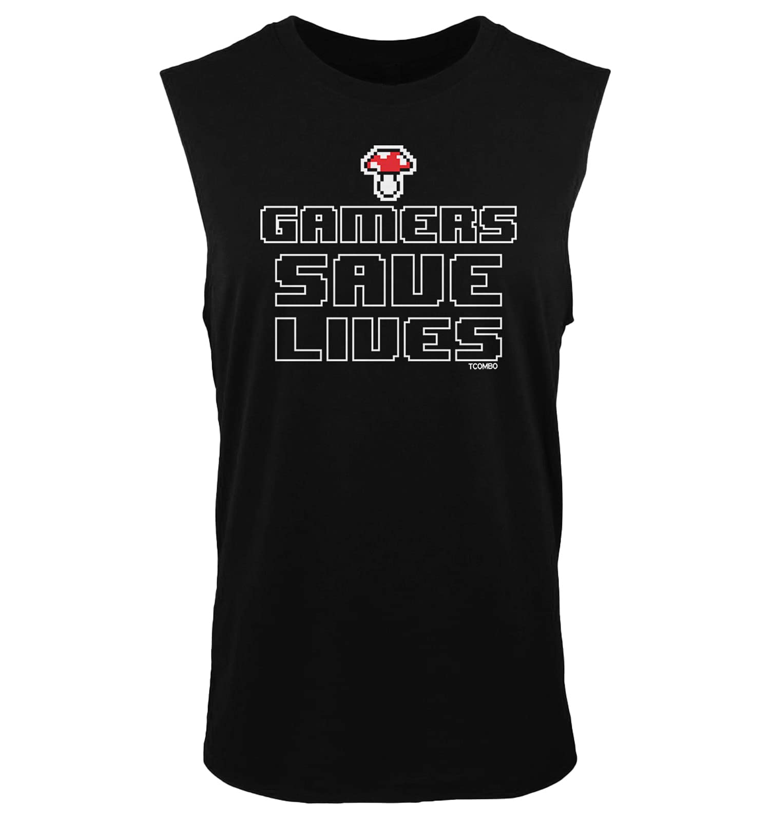 Gamers Save Lives - Mushroom Men's Sleeveless Gaming Shirt for Men, Perfect for Casual Wear, Gaming Events, and Summer Outings