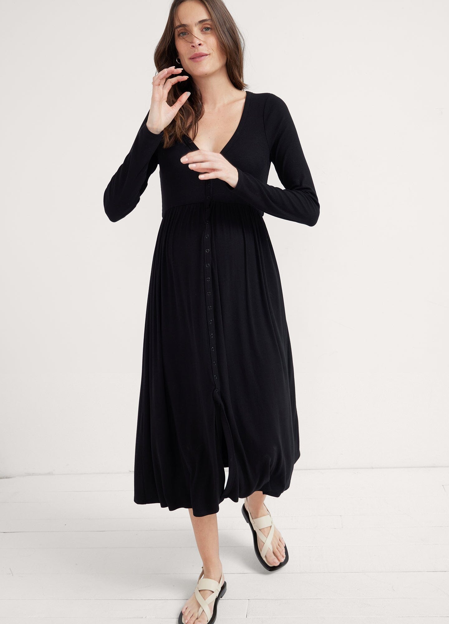 Ultra Soft Rib Nursing Dress for Moms - Comfortable & Stylish Breastfeeding Clothes for Everyday Wear