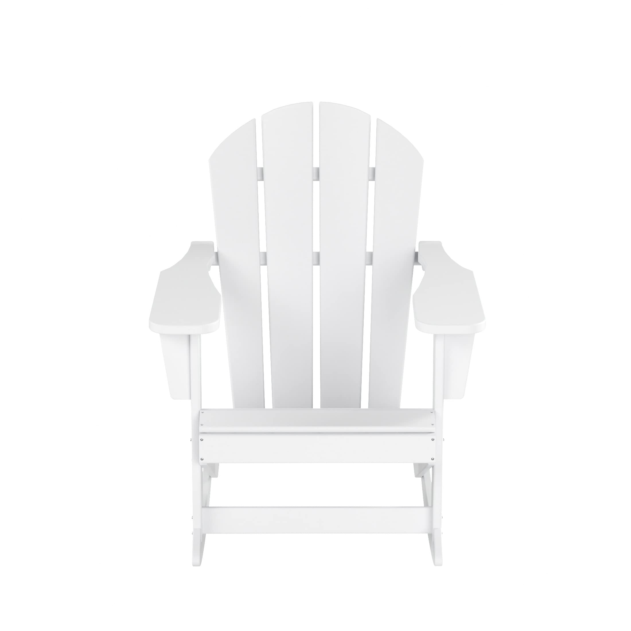 WO Home Furniture 3-Piece Patio Rocking Chair Set - Classic HDPE Outdoor Rocking Chairs for Porch, Garden & Backyard (White) - Perfect for Relaxing, Sunbathing & Outdoor Gatherings
