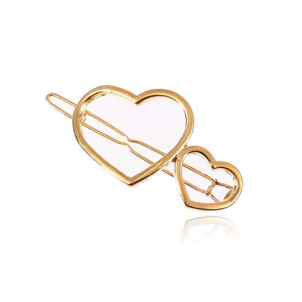 YAZILIND Simple Design Metal Alloy Hair Clips for Women - Double Heart Shape Hairpins, Hair Accessories for Everyday Use, Parties & Weddings