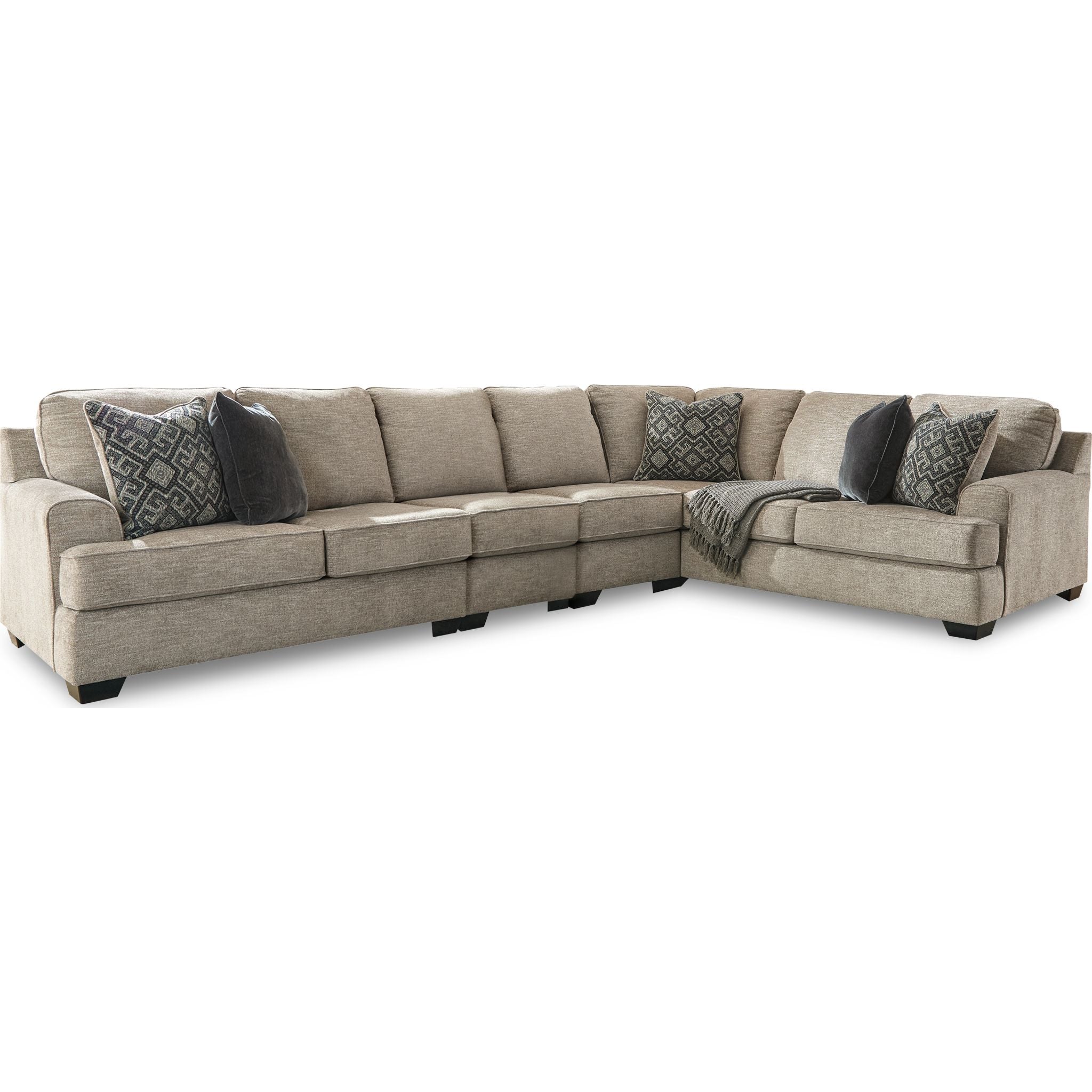 Bavarian 4-Piece Sectional Sofa Set - Modern L-Shaped Couch with Chaise Lounge for Living Room, Family Room & Home Theater Comfort