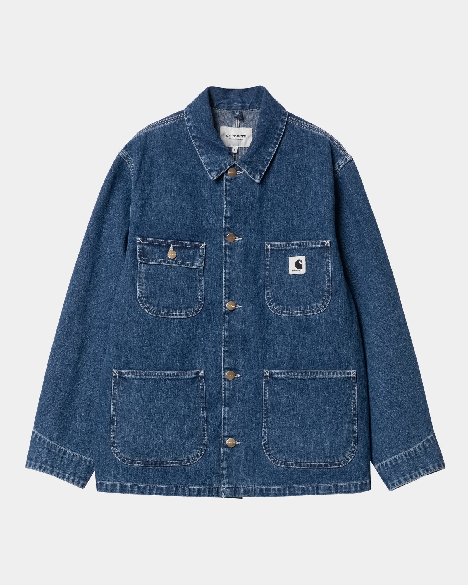 Women's OG Michigan Denim Jacket - Lightweight Spring Coat in Stone Washed Blue | Casual Outerwear for Everyday Wear & Outdoor Activities