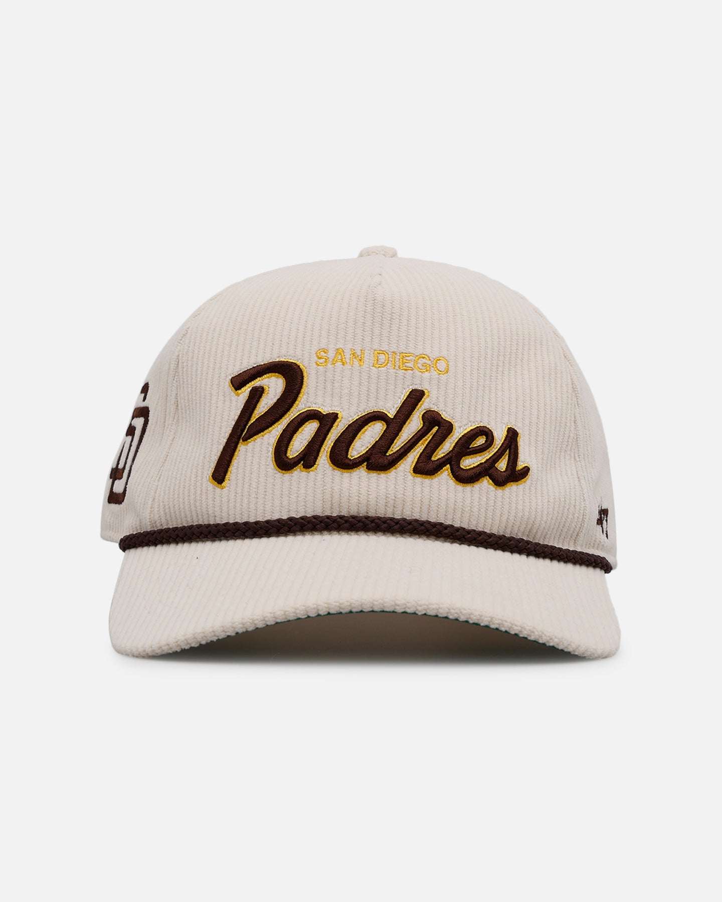 47 Brand San Diego Padres 'Natural Script' Premium Corduroy Snapback Hat - Official MLB Licensed Baseball Cap for Men & Women - Perfect for Game Day, Sports Events & Casual Wear