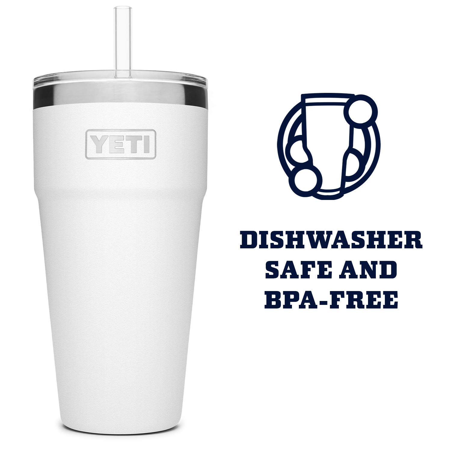 YETI Rambler 26 oz Stainless Steel Vacuum Insulated Straw Cup with Leak-Proof Lid - Perfect for Outdoor Adventures, Travel, and Everyday Hydration