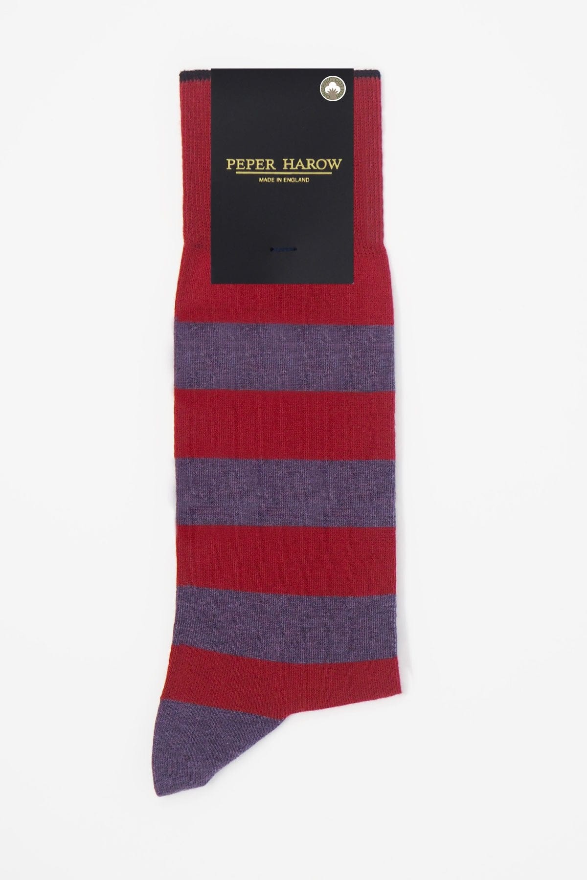 Equilibrium Men's Organic Cotton Socks - Breathable & Comfortable Red Crew Socks for Running, Hiking & Everyday Wear