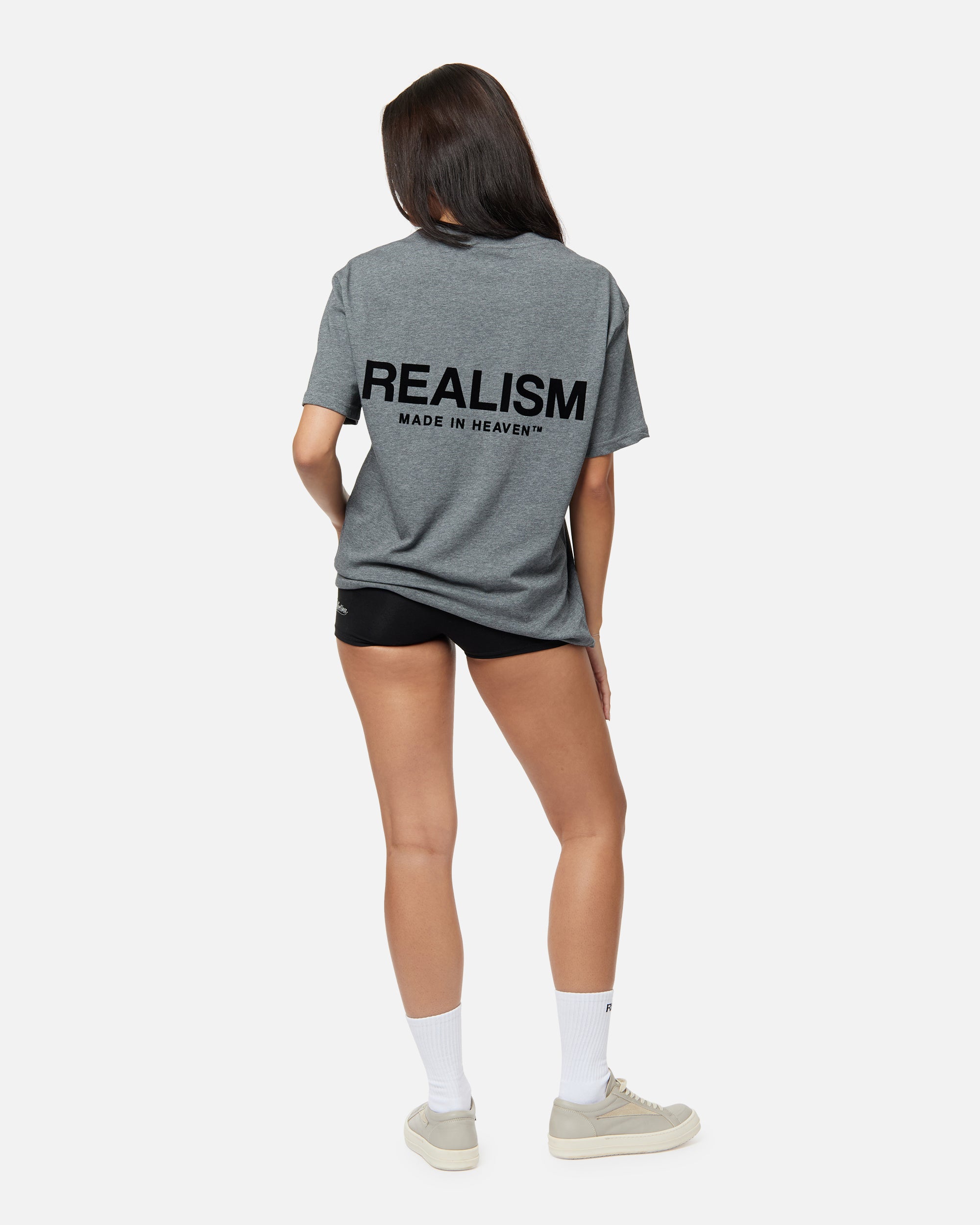 SSS Realism Heaven Logo Tee - Dark Heather Graphic T-Shirt for Men & Women | Streetwear Fashion, Casual Wear, Everyday Outfit