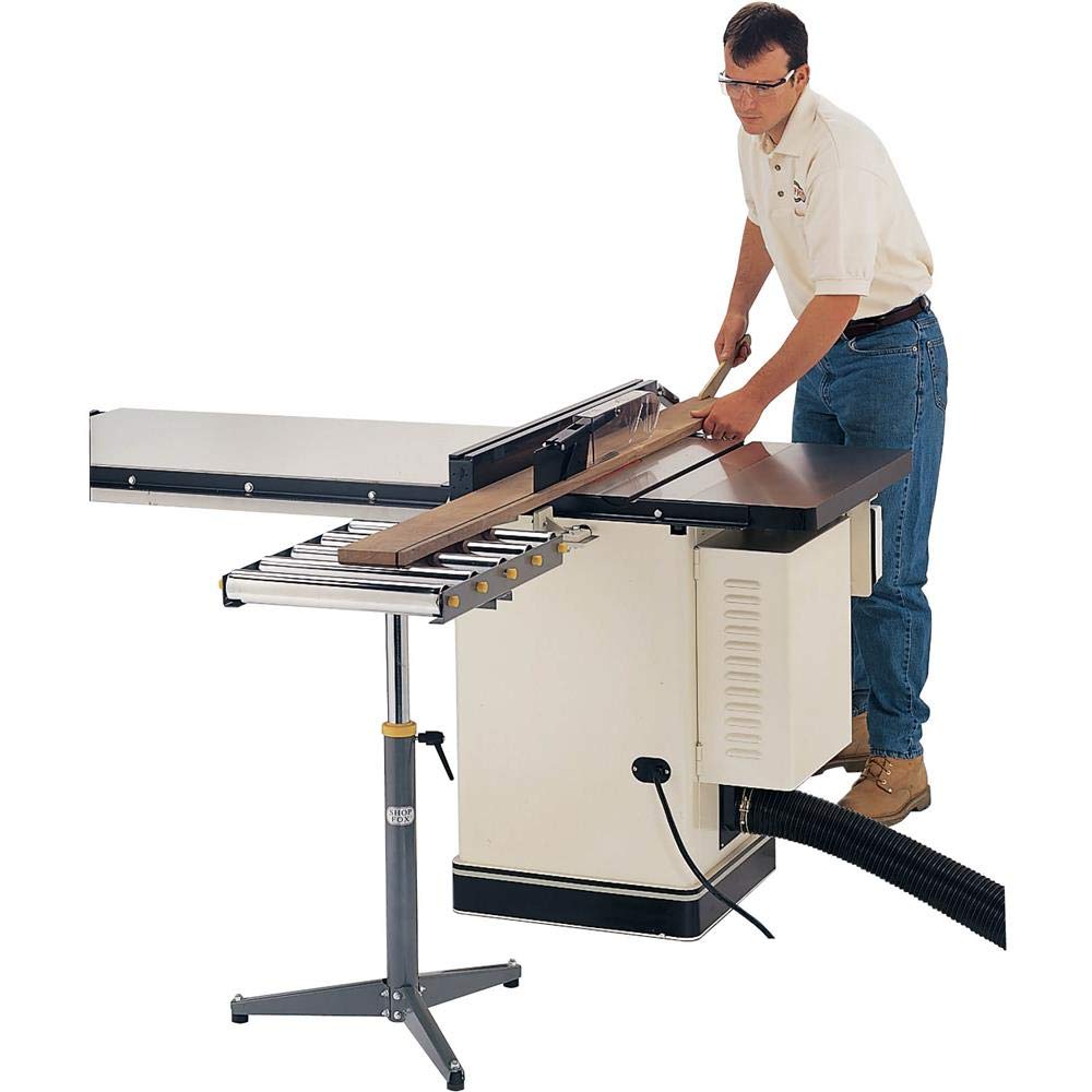 Shop Fox Heavy-Duty 5 Roller Stand - Adjustable Support for Woodworking, Metalworking & DIY Projects - Perfect for Table Saws, Band Saws & Workbenches