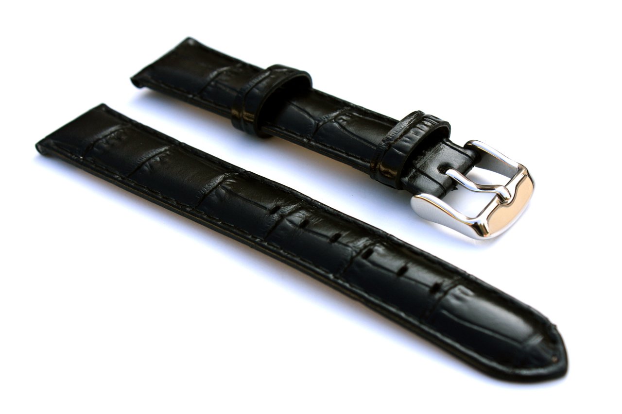 Genuine Leather Crocodile Watch Strap 18L with SS Clasp for Luxury Watches