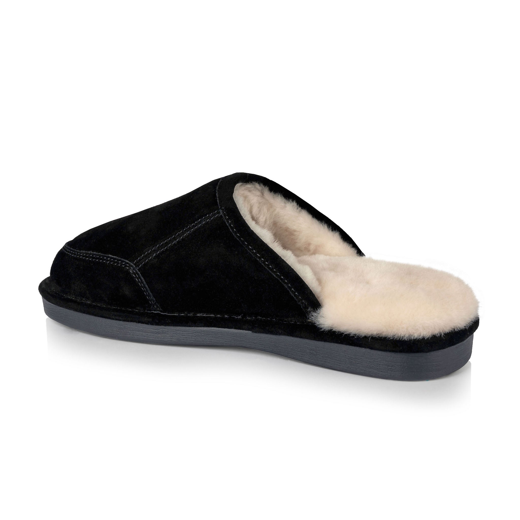 Brandon Men's Comfortable House Slippers - Soft Indoor/Outdoor Slippers for Men with Non-Slip Sole (Black) - Perfect for Home, Lounge, and Backyard Relaxation