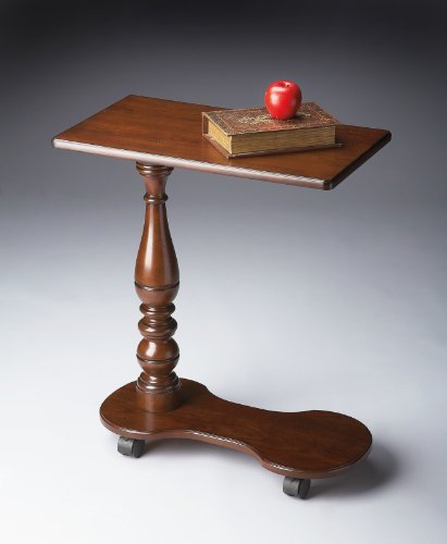 Kensington Row Furniture Collection Portable Tables - Bayview Rolling Tray Table with Cherry Finish | Perfect for Living Room, Bedroom, Office & Outdoor Use