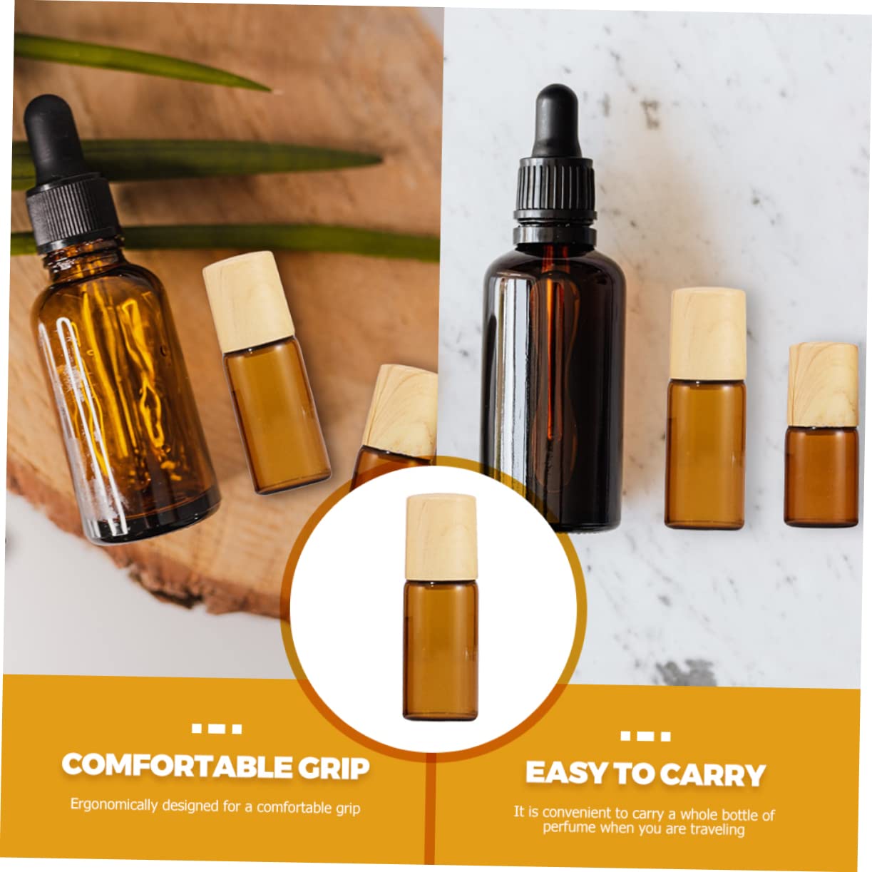 Beavorty 3ml Wooden Cap Essential Oil Roller Bottles - Perfume Roller Balls Set for Aromatherapy, DIY Blends & Travel Size Skincare (Pack of 12) - Perfect for Home Spa, Yoga & On-the-Go Relaxation