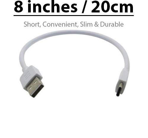 Authentic 8-Inch USB Type-C Fast Charging Cable for Microsoft Lumia 950 - Quick Charge & High-Speed Data Sync - Perfect for Home, Office & Travel (White)