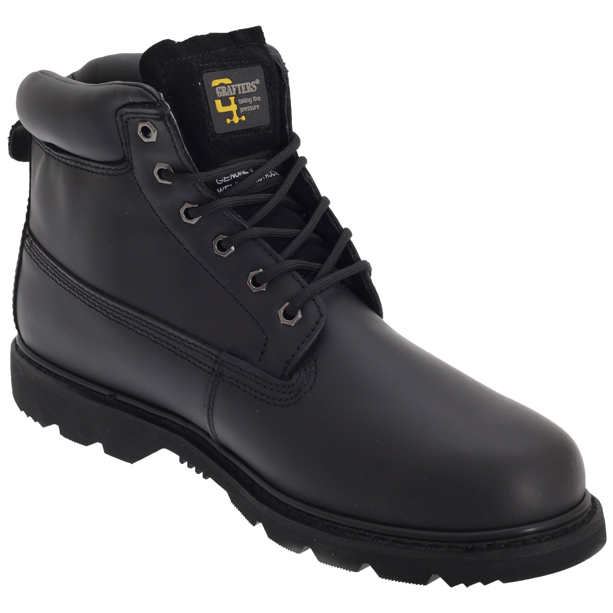 Grafters Men's 6-Eye Padded Leather Work Boots - Light Brown - Size 9 US - Durable Safety Boots for Construction, Landscaping & Outdoor Work