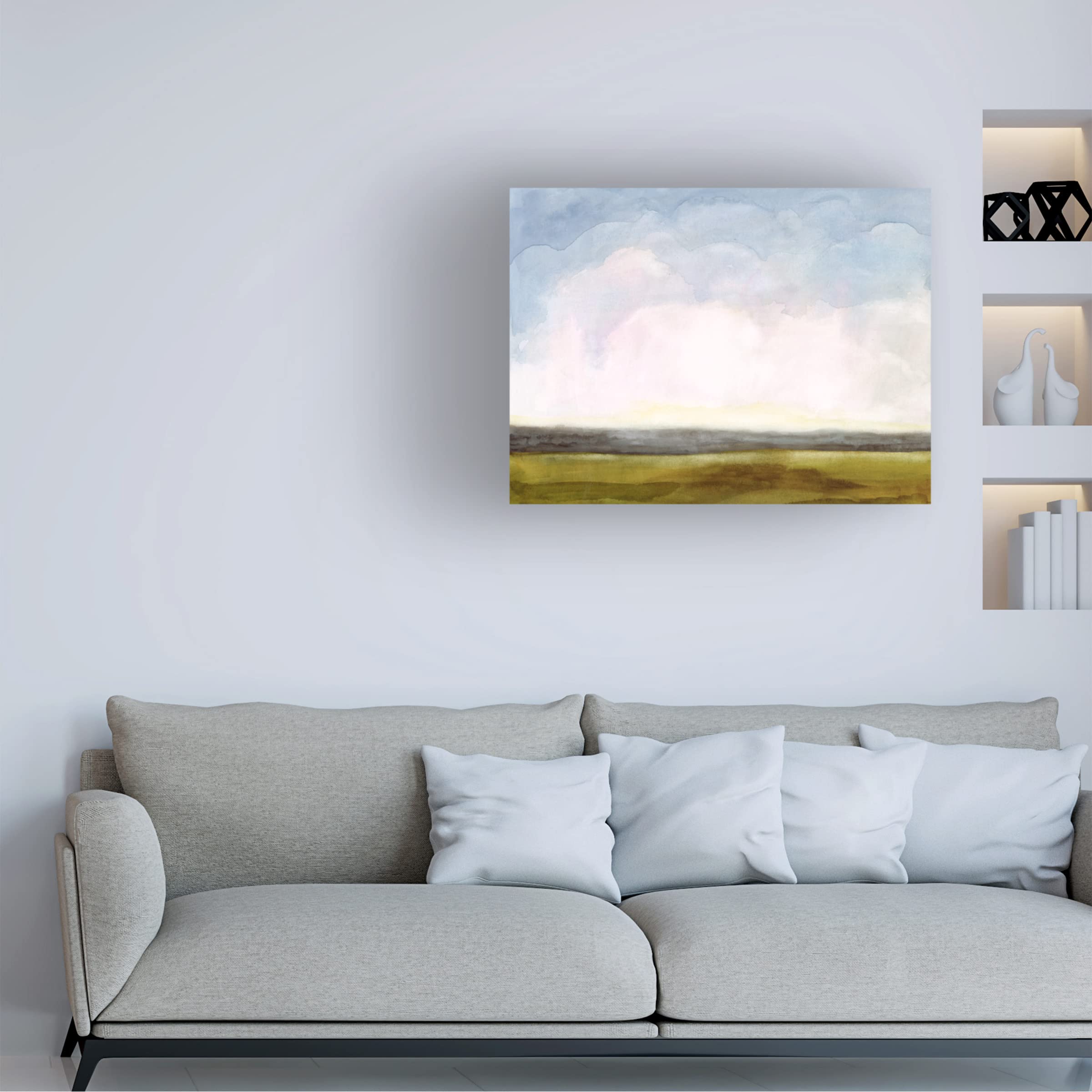 Victoria Borges 'Cumulus Horizon I' Canvas Wall Art Print - Modern Landscape Painting for Living Room, Bedroom & Office Decor | Trademark Fine Art Collection