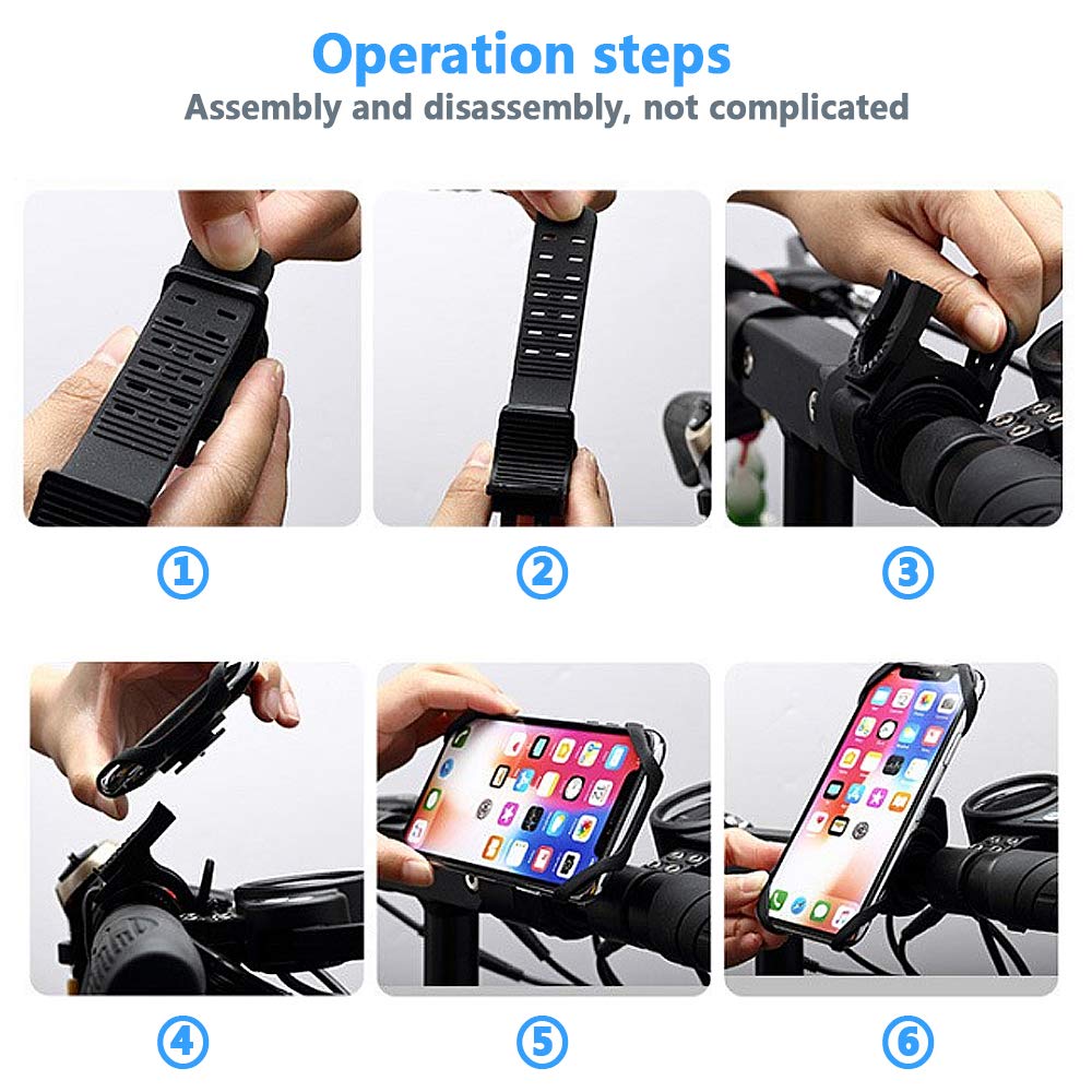 Ellis Kas 2 Pack Universal Motorcycle Phone Mount - 360° Adjustable Bike Phone Holder for iPhone 7/8/X/11/12/Pro/Plus, Samsung Galaxy, Google Pixel, Nubia, LG - Perfect for Cycling, Commuting & Outdoor Adventures