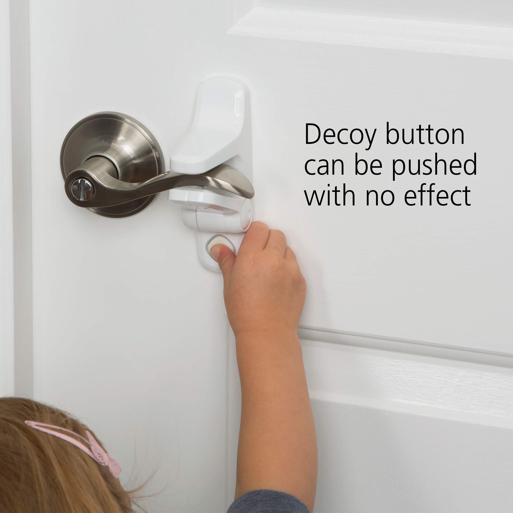 Safety 1st Outsmart Lever Handle Lock 2-Pack - Childproof Cabinet & Door Locks for Baby Safety - White (One Size) - Perfect for Kitchens, Bathrooms & Nursery Childproofing