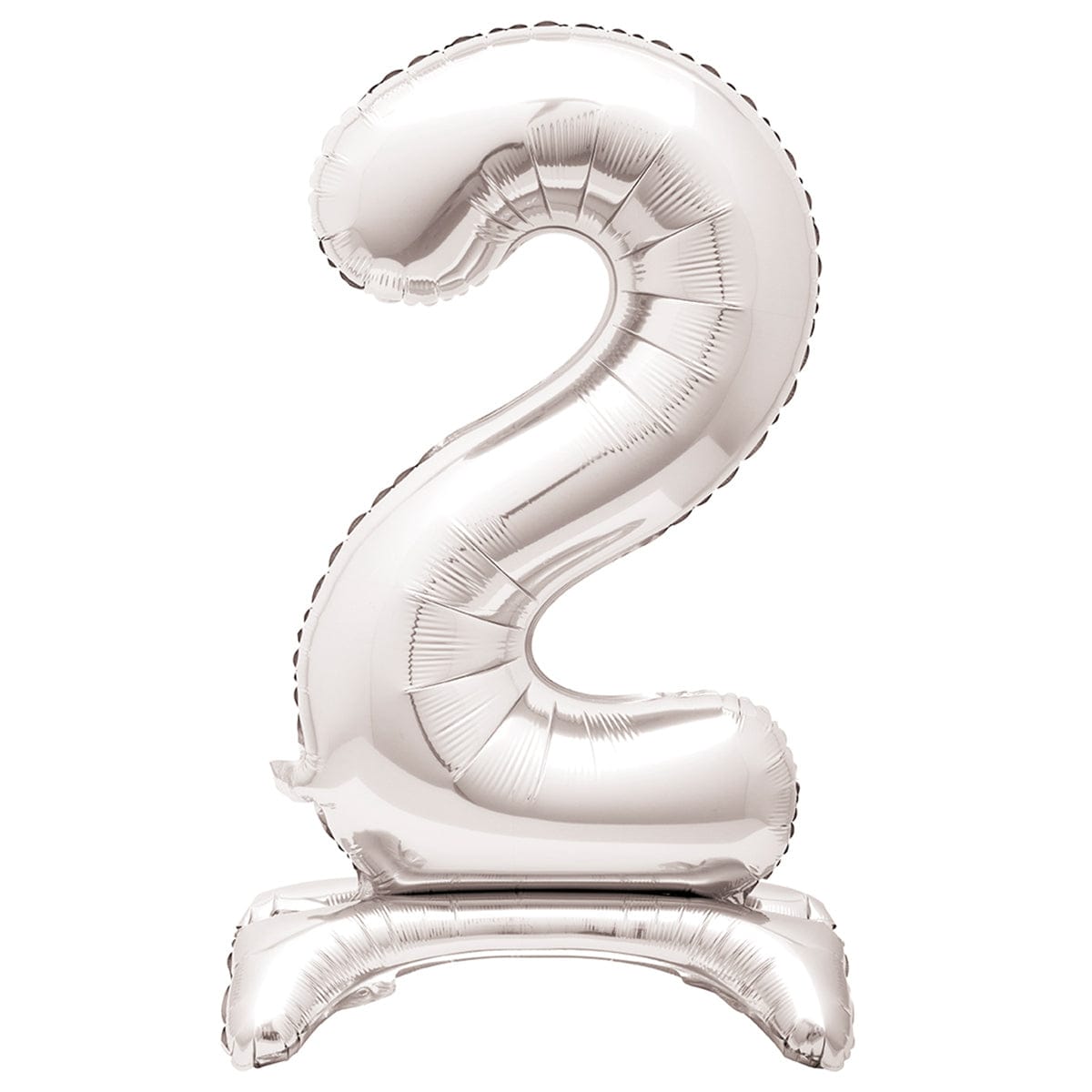 34 Inch Silver Number 2 Foil Balloon - Air-Filled Standing Decoration for Birthdays, Anniversaries & Parties | Perfect for Celebrations, Photo Backdrops & Event Decor