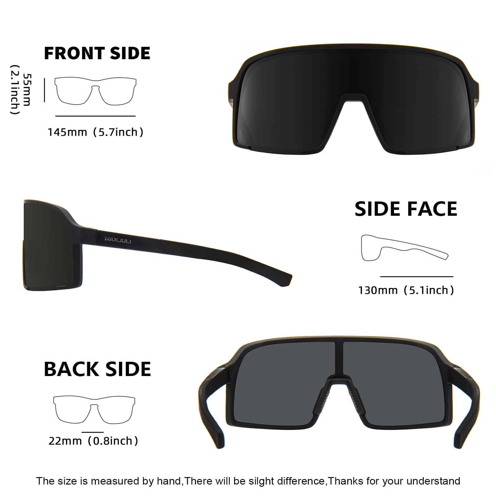 MAXJULI Polarized Sunglasses for Men & Women - UV400 Protection, Windproof Sports Sunglasses for Cycling, Running, Outdoor Activities - Perfect for Driving, Beach & Summer Adventures