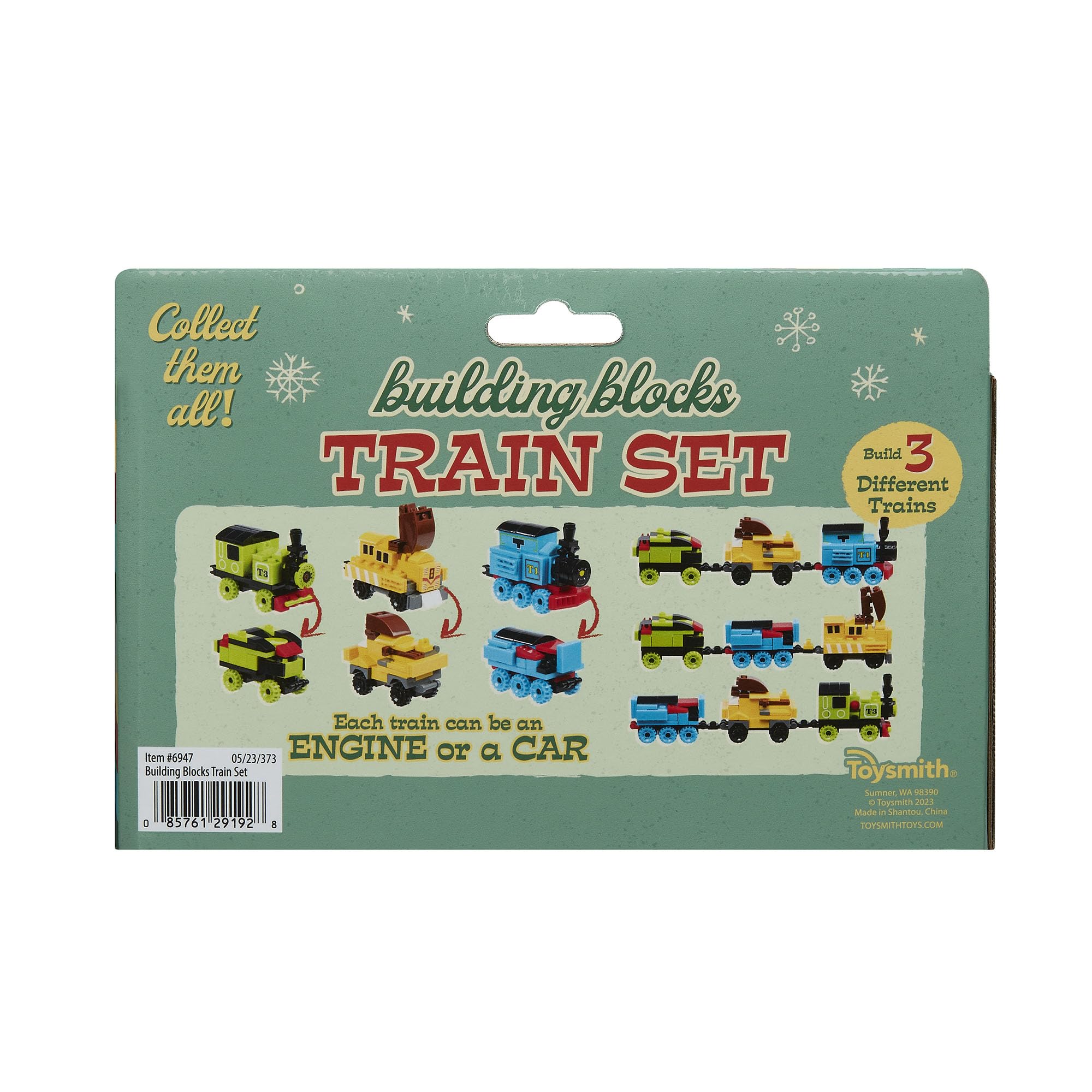 Toysmith 148-Piece Building Blocks Train Set - Build 3 Different Miniature Engine & Railway Cars, STEM Educational DIY Toy for Kids Ages 5+, Perfect Gift for Boys & Girls | Creative Play, Birthday Present, Classroom Activity