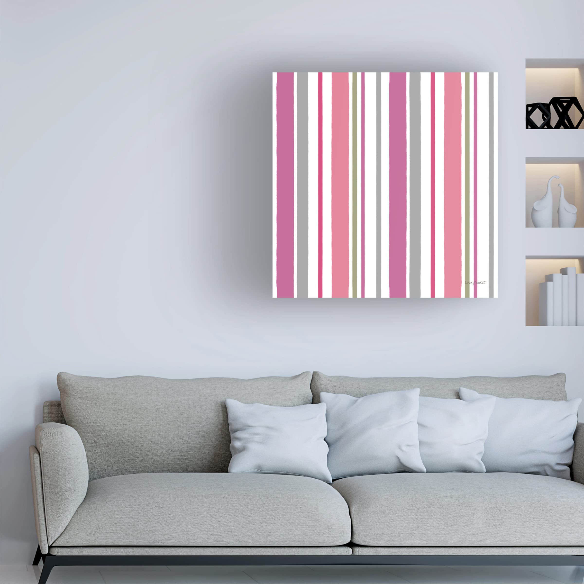 Lisa Audit 'Obviously Pink 30' Floral Canvas Wall Art - Modern Pink Flower Painting for Living Room, Bedroom & Office Decor