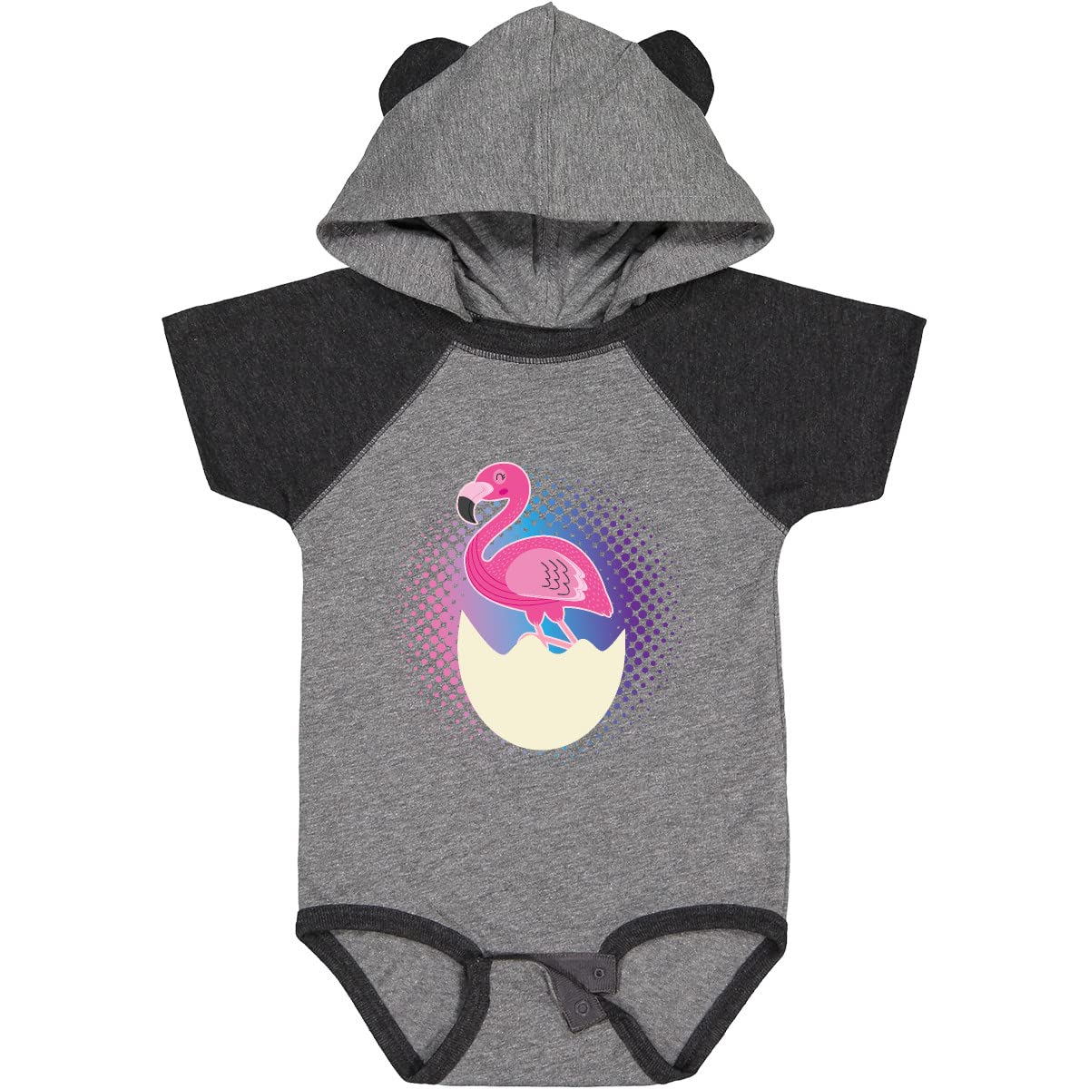 Inktastic Easter Flamingo Egg Hatching Baby Bodysuit for Girls - Cute Easter Outfit for Baby Girls, Toddler Easter Party, Spring Photoshoot & Holiday Celebrations