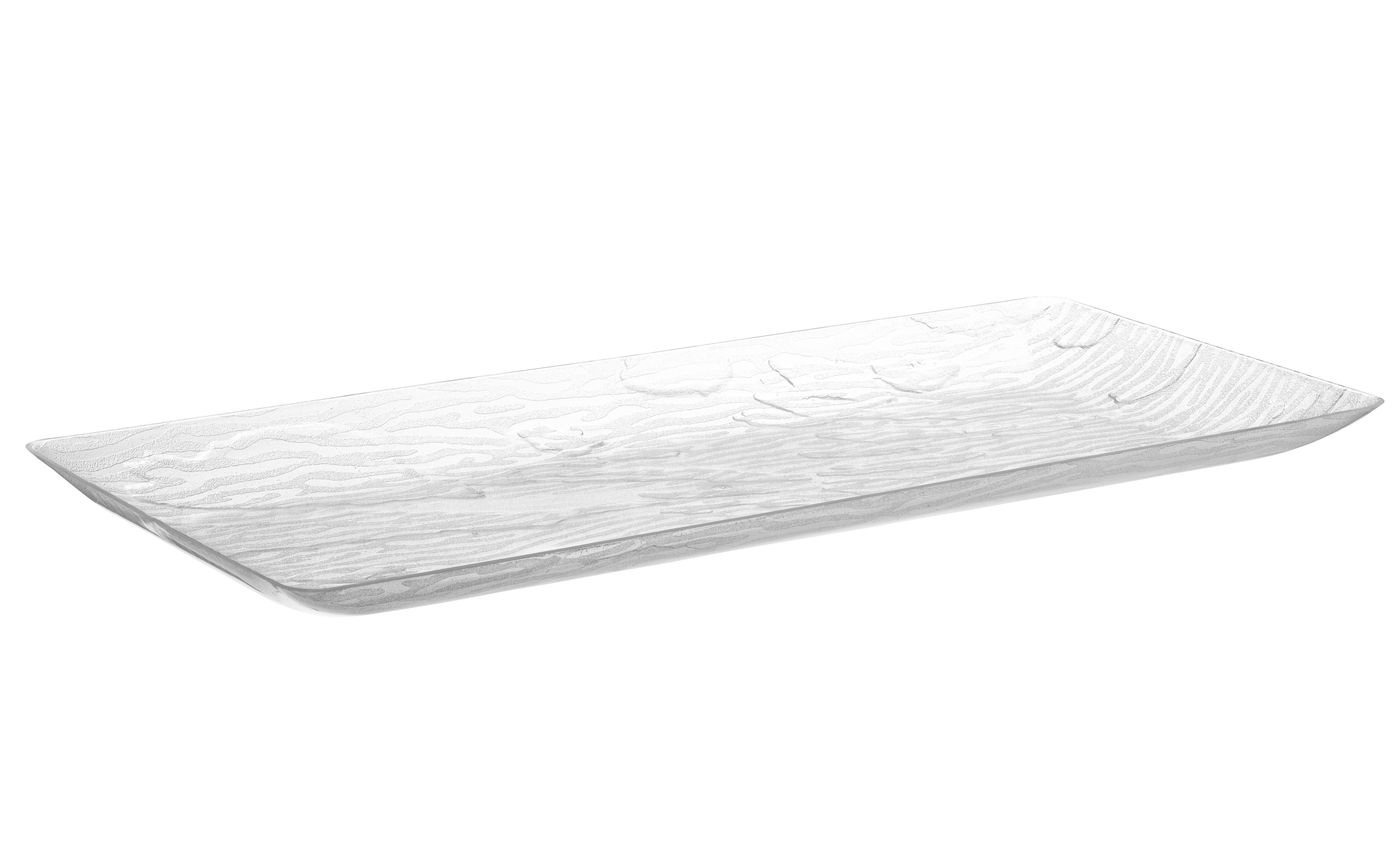 6.25 x 14 Inch Clear Acrylic Serving Trays - Set of 5 Rectangle Party Buffet Trays for Appetizers, Desserts, and Entertaining