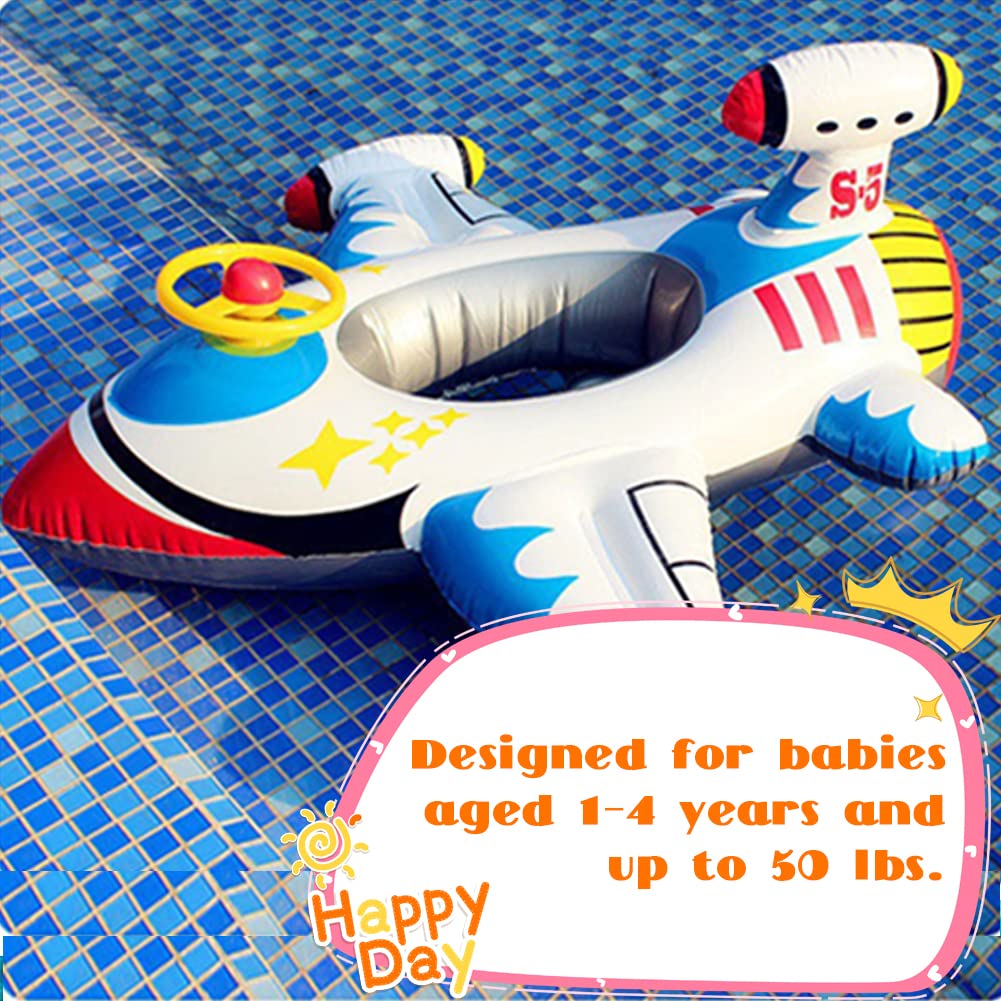 Inflatable Baby Pool Float for Toddlers Age 1-4 - Safe Swim Ring with Seat, Steering Wheel & Horn - Summer Water Toy for Kids - Perfect for Pool, Beach & Backyard Fun - Boys & Girls Ride-On Raft